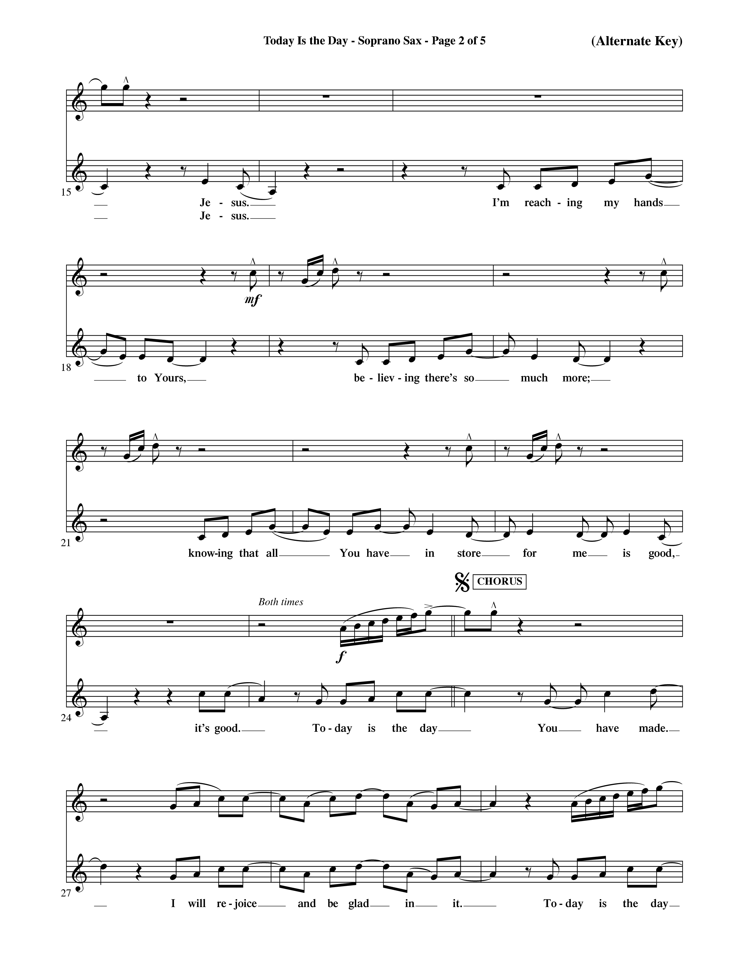 Today Is The Day (Choral Anthem SATB) Saxophone (Word Music Choral / Orch. Ric Domenico)