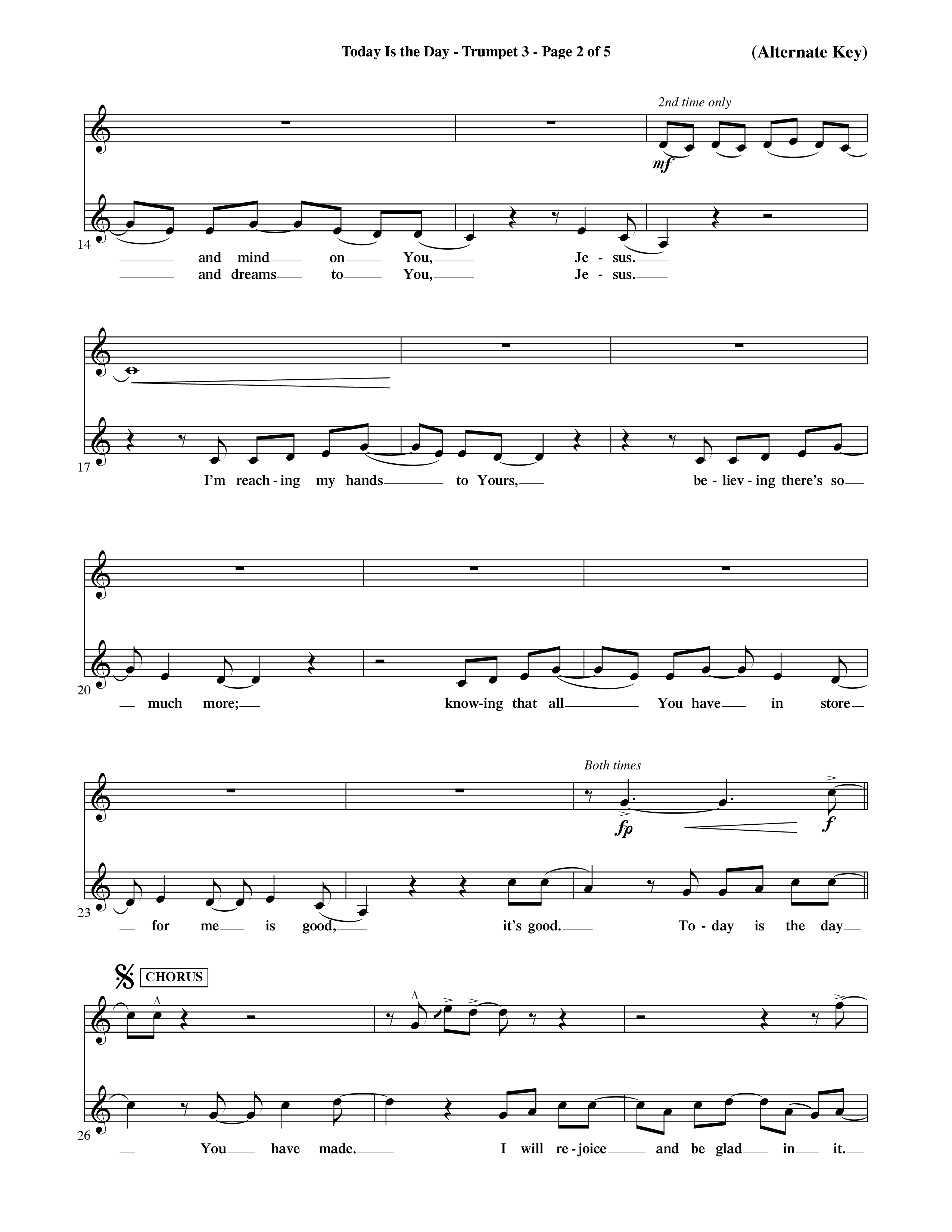 Today Is The Day (Choral Anthem SATB) Trumpet 3 (Word Music Choral / Orch. Ric Domenico)