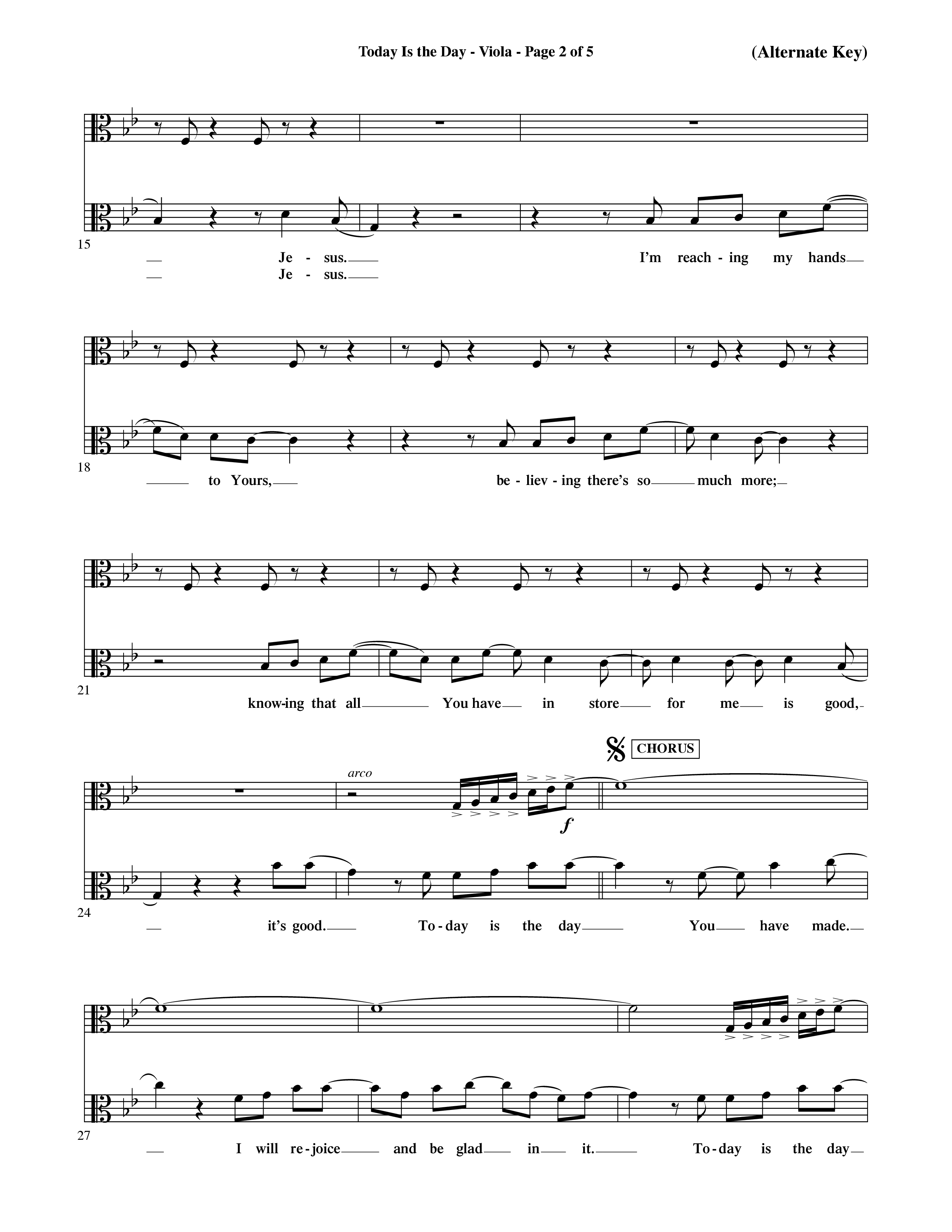 Today Is The Day (Choral Anthem SATB) Viola (Word Music Choral / Orch. Ric Domenico)
