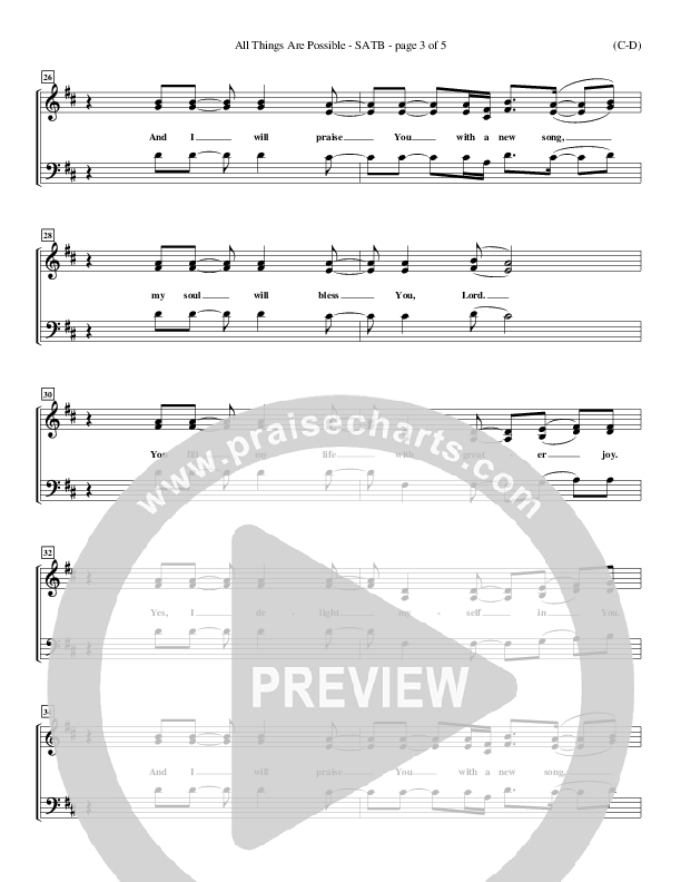 All Things Are Possible Choir Vocals (SATB) (Darlene Zschech)
