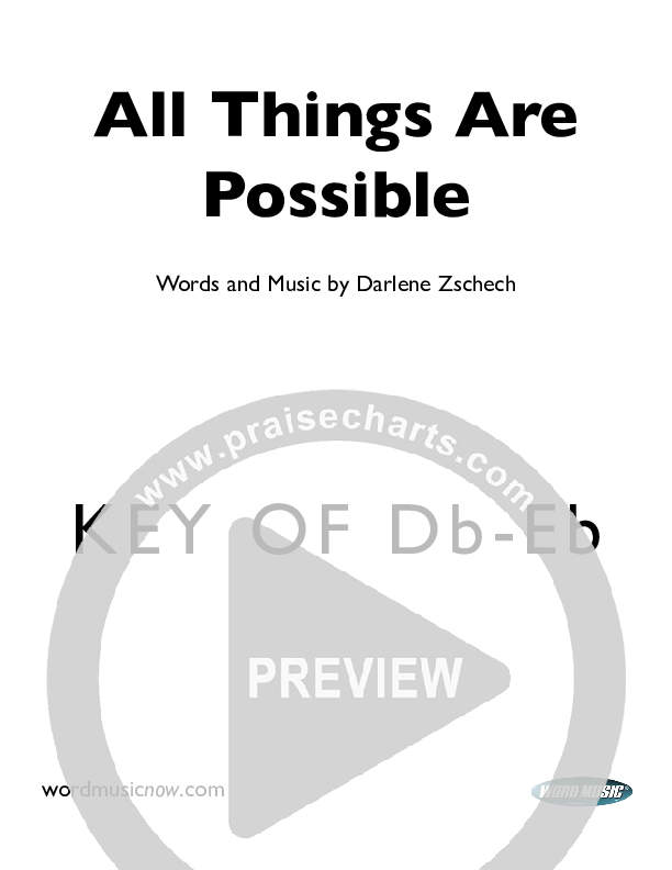 All Things Are Possible Cover Sheet (Darlene Zschech)