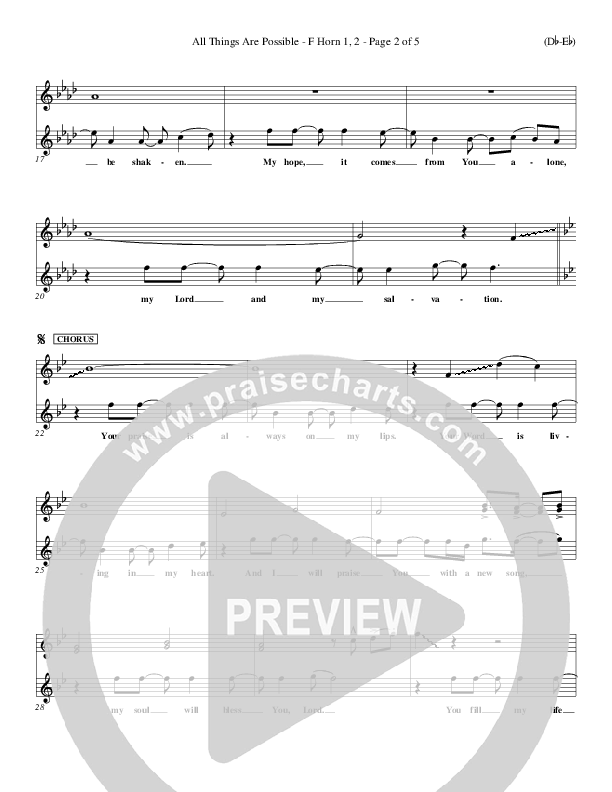 All Things Are Possible French Horn 1/2 (Darlene Zschech)