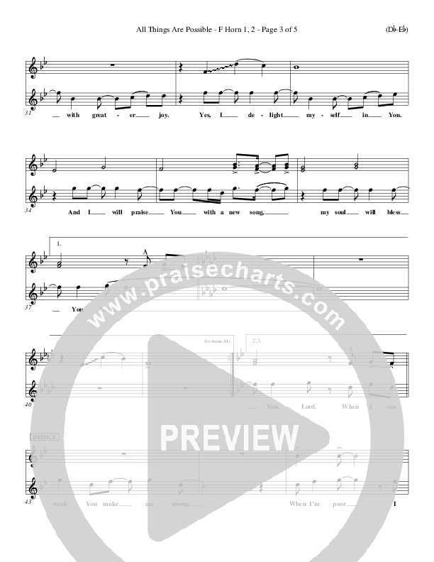 All Things Are Possible French Horn 1/2 (Darlene Zschech)