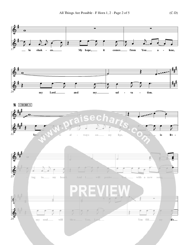 All Things Are Possible French Horn (Darlene Zschech)