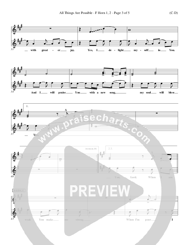 All Things Are Possible French Horn (Darlene Zschech)