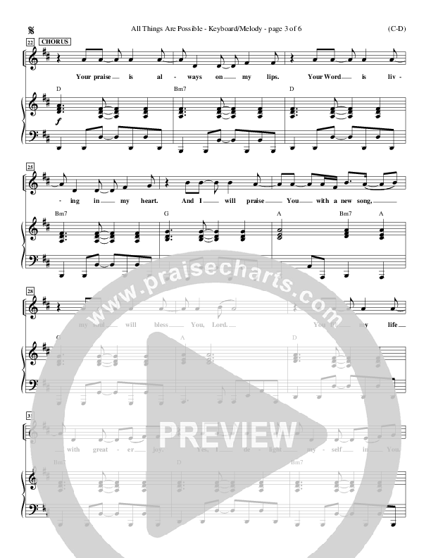 All Things Are Possible Lead Sheet (Darlene Zschech)