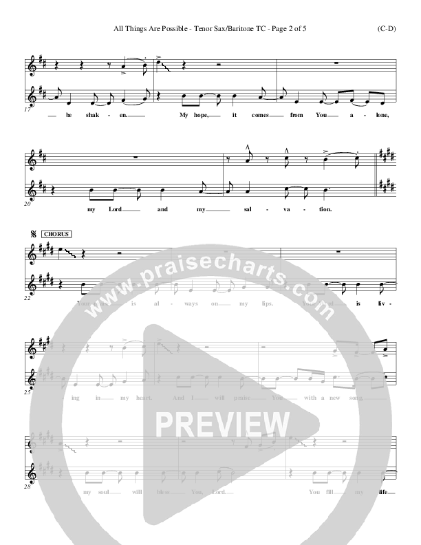 All Things Are Possible Tenor Sax 2 (Darlene Zschech)