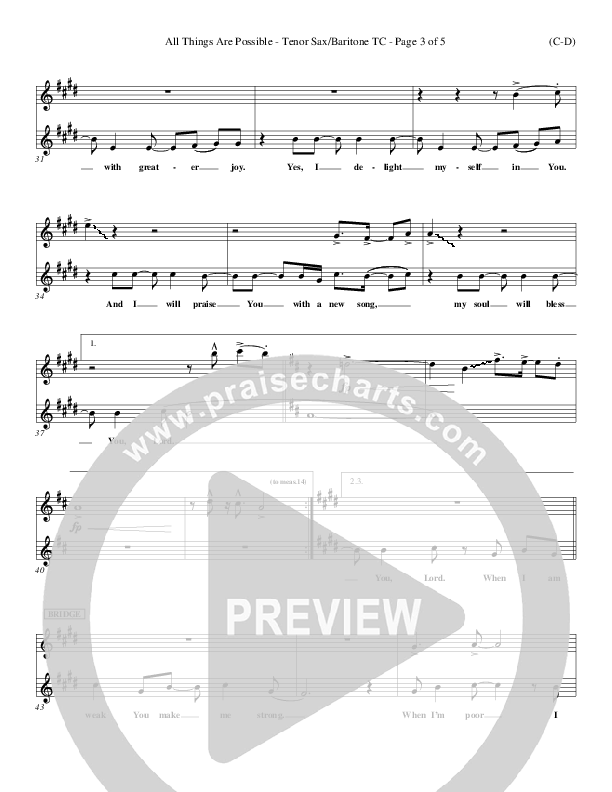 All Things Are Possible Tenor Sax 2 (Darlene Zschech)