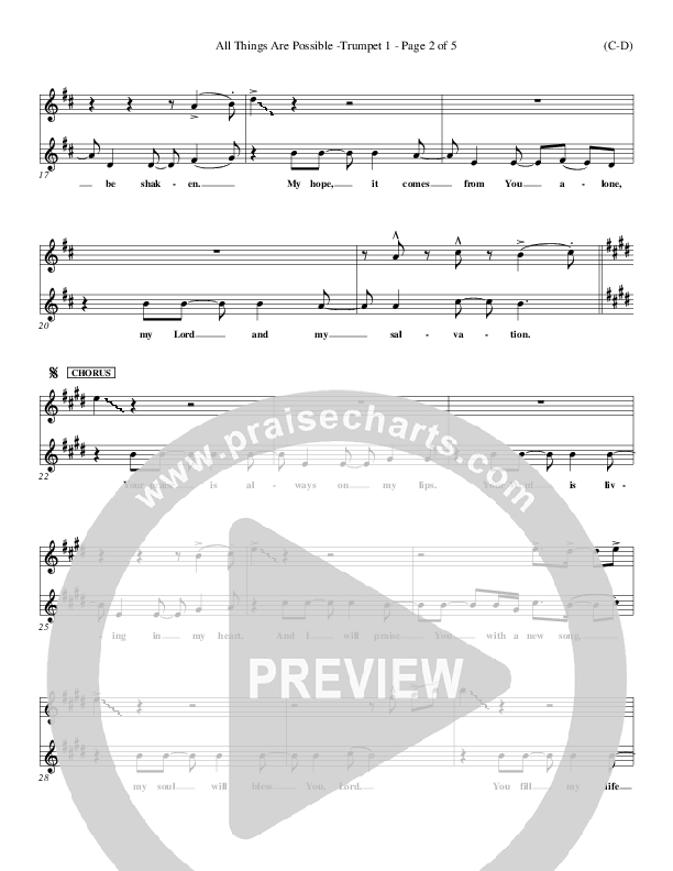 All Things Are Possible Trumpet 1 (Darlene Zschech)