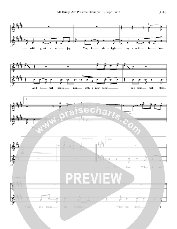 All Things Are Possible Trumpet 1 (Darlene Zschech)