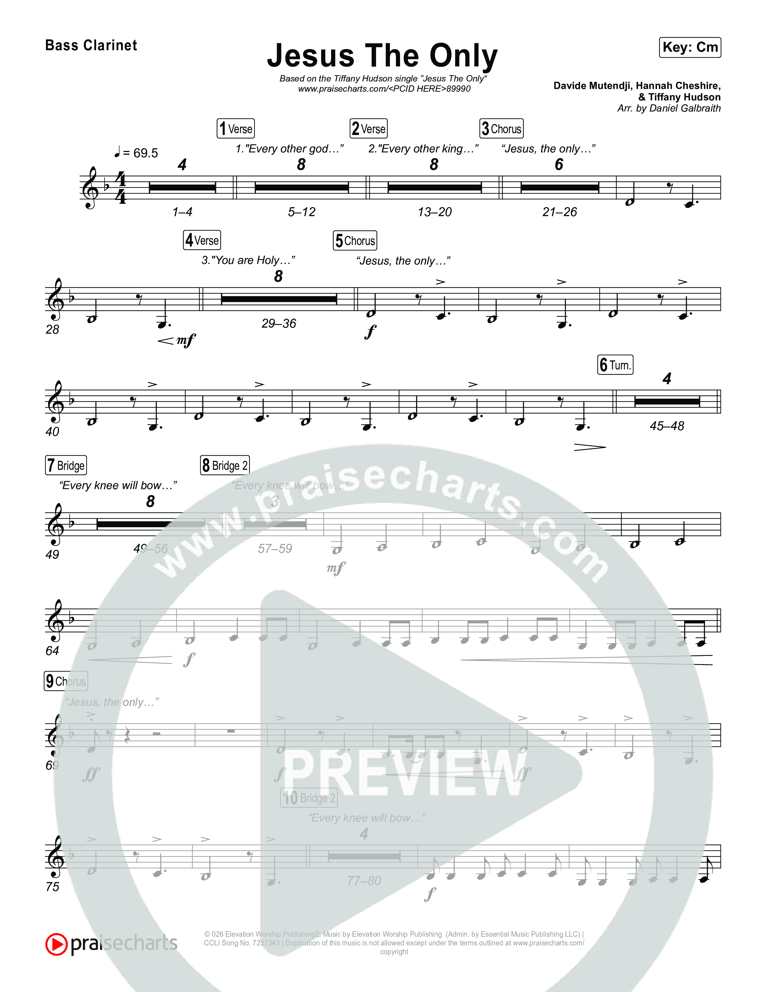 Jesus The Only Clarinet 1,2 (Tiffany Hudson / Davide Mutendji)