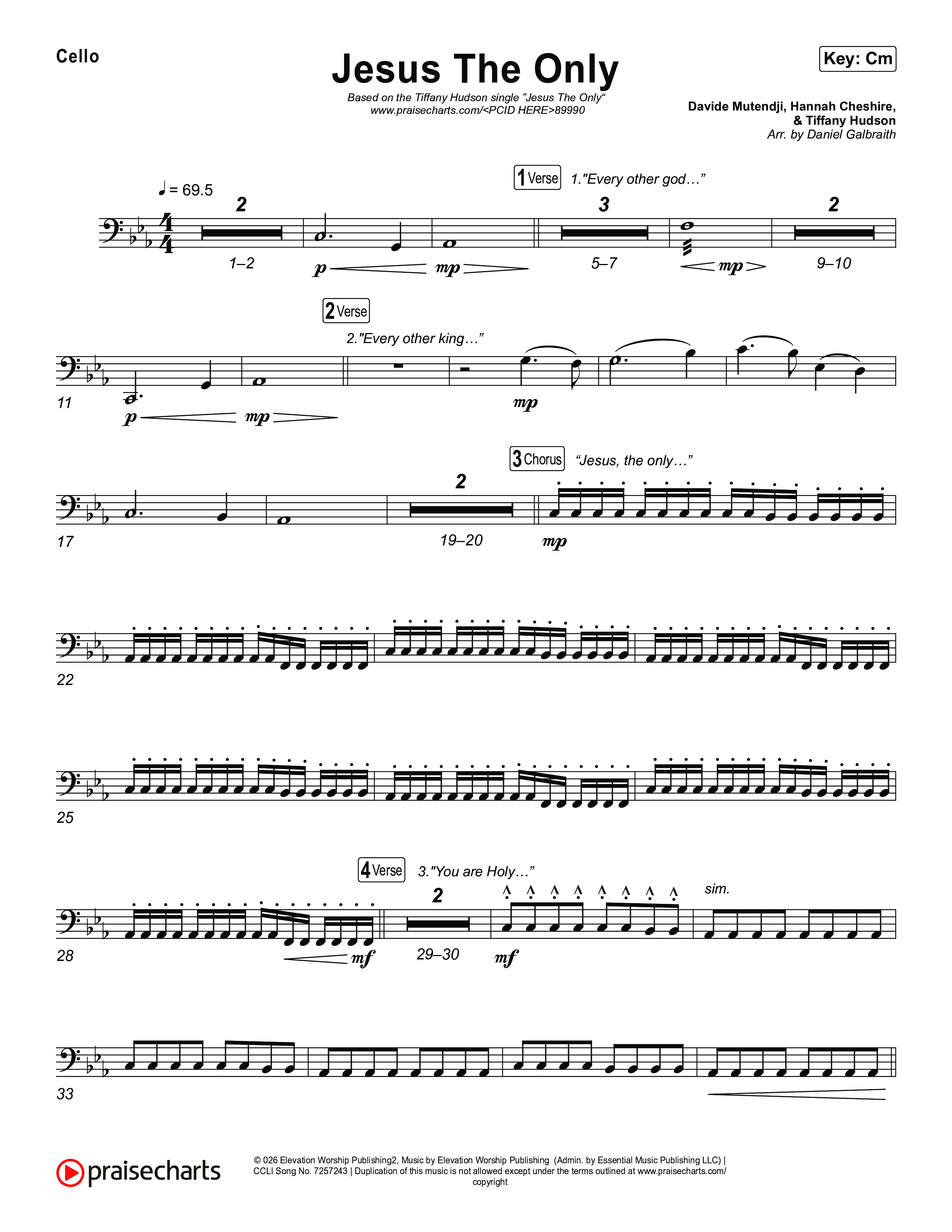 Jesus The Only Cello (Tiffany Hudson / Davide Mutendji)