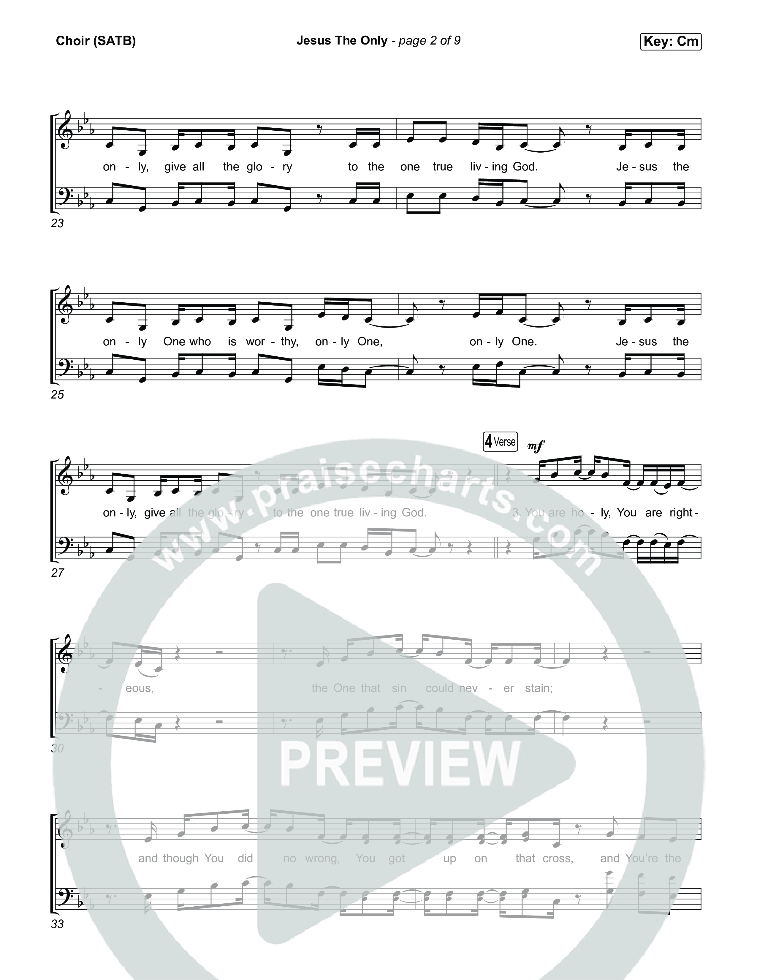 Jesus The Only Choir Sheet (SATB) (Tiffany Hudson / Davide Mutendji)