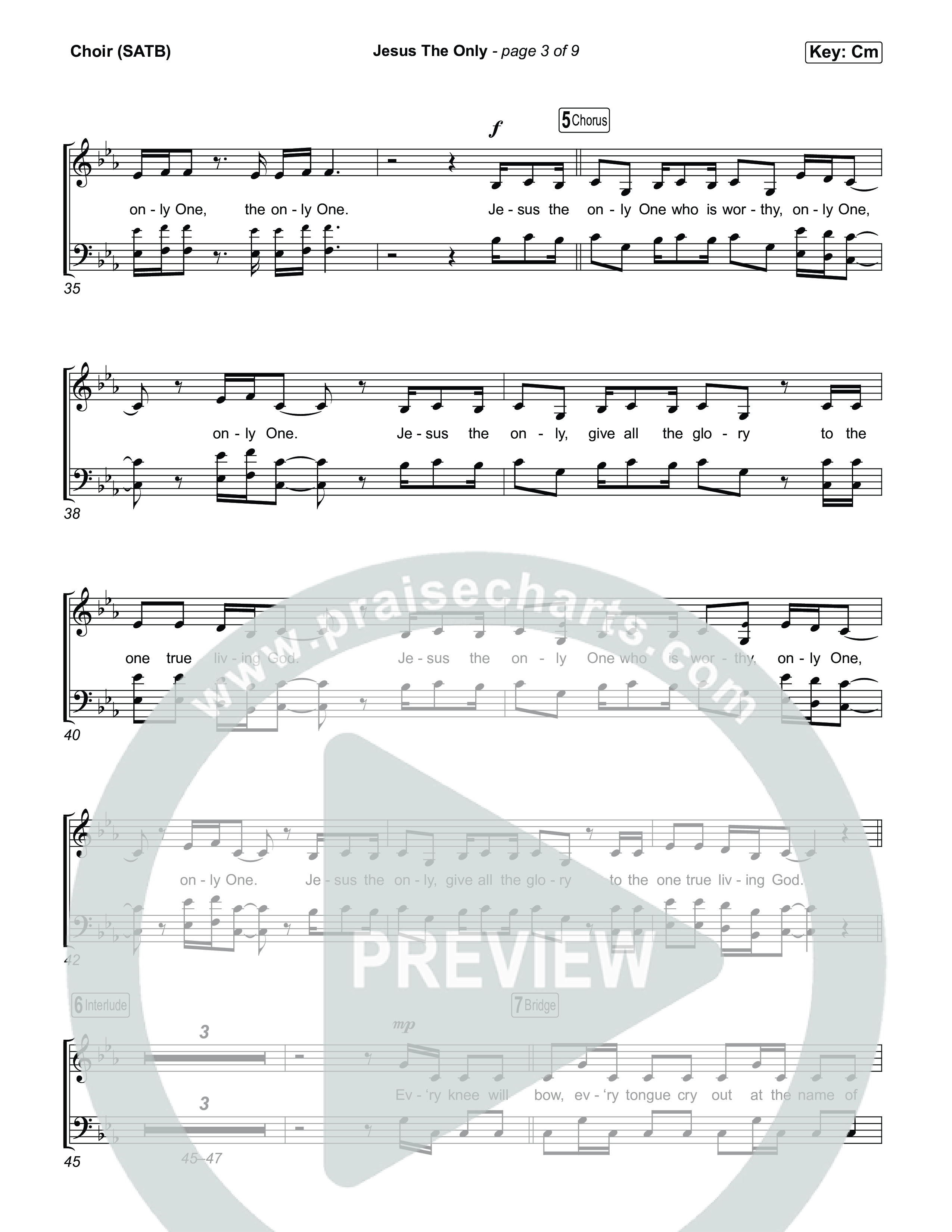 Jesus The Only Choir Sheet (SATB) (Tiffany Hudson / Davide Mutendji)