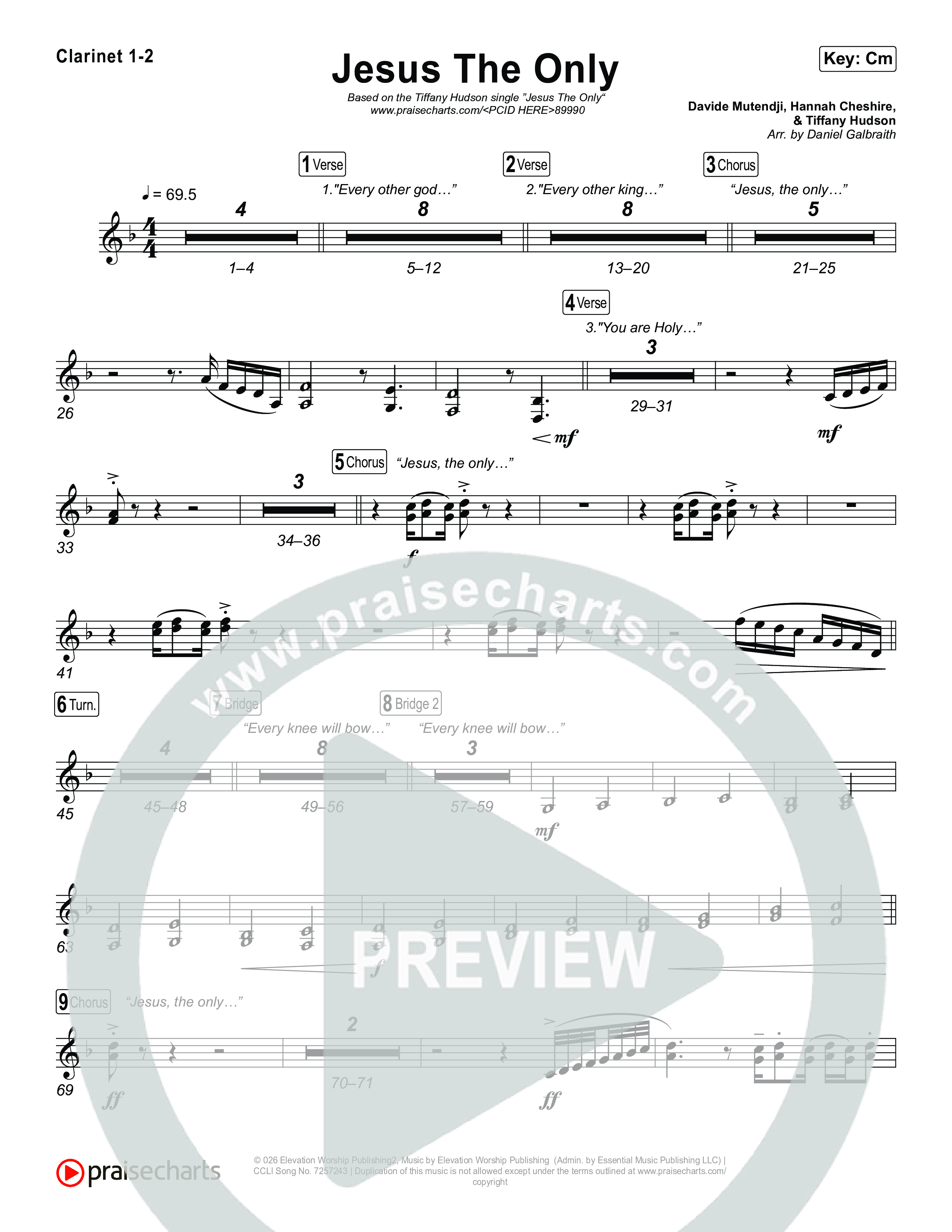 Jesus The Only Clarinet 1,2 (Tiffany Hudson / Davide Mutendji)