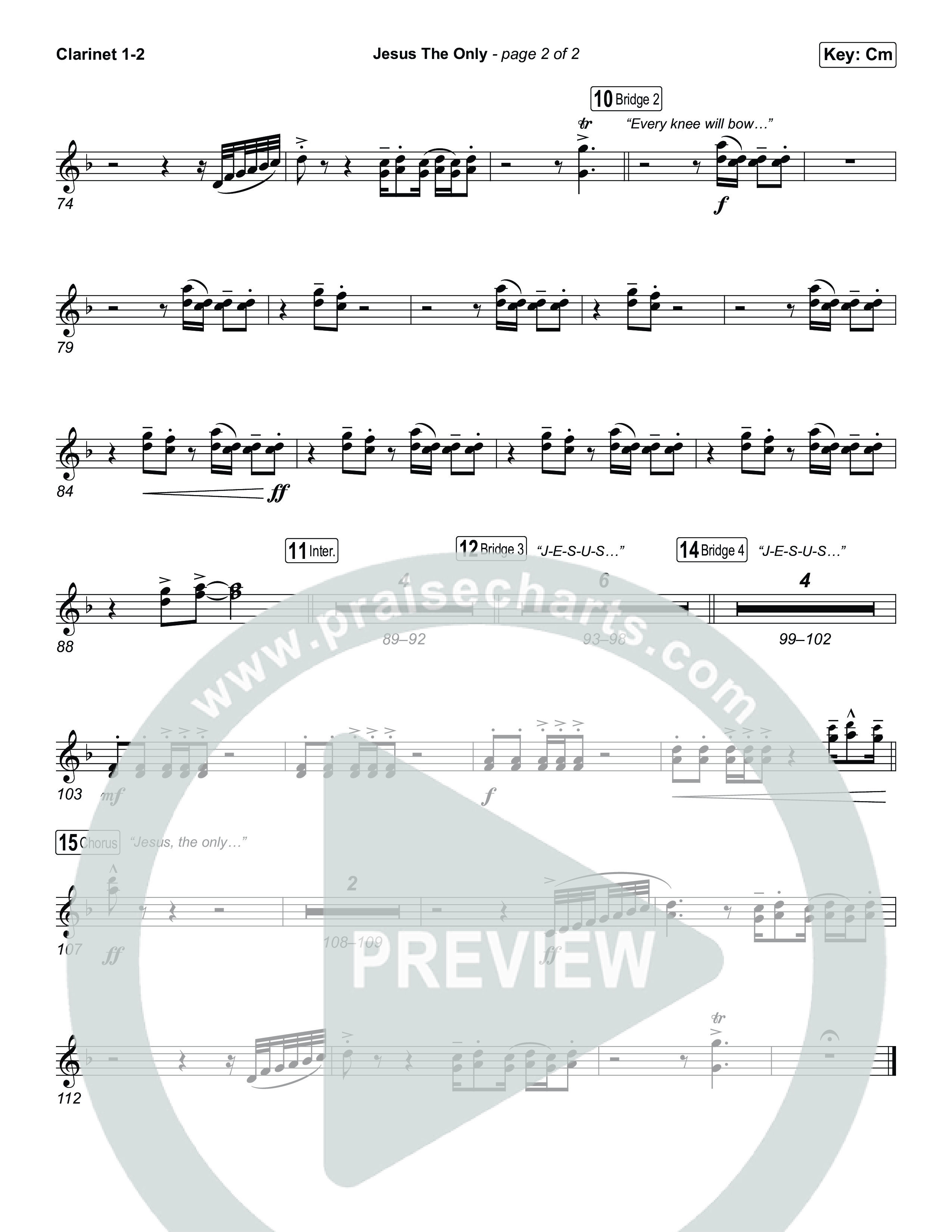 Jesus The Only Clarinet 1,2 (Tiffany Hudson / Davide Mutendji)