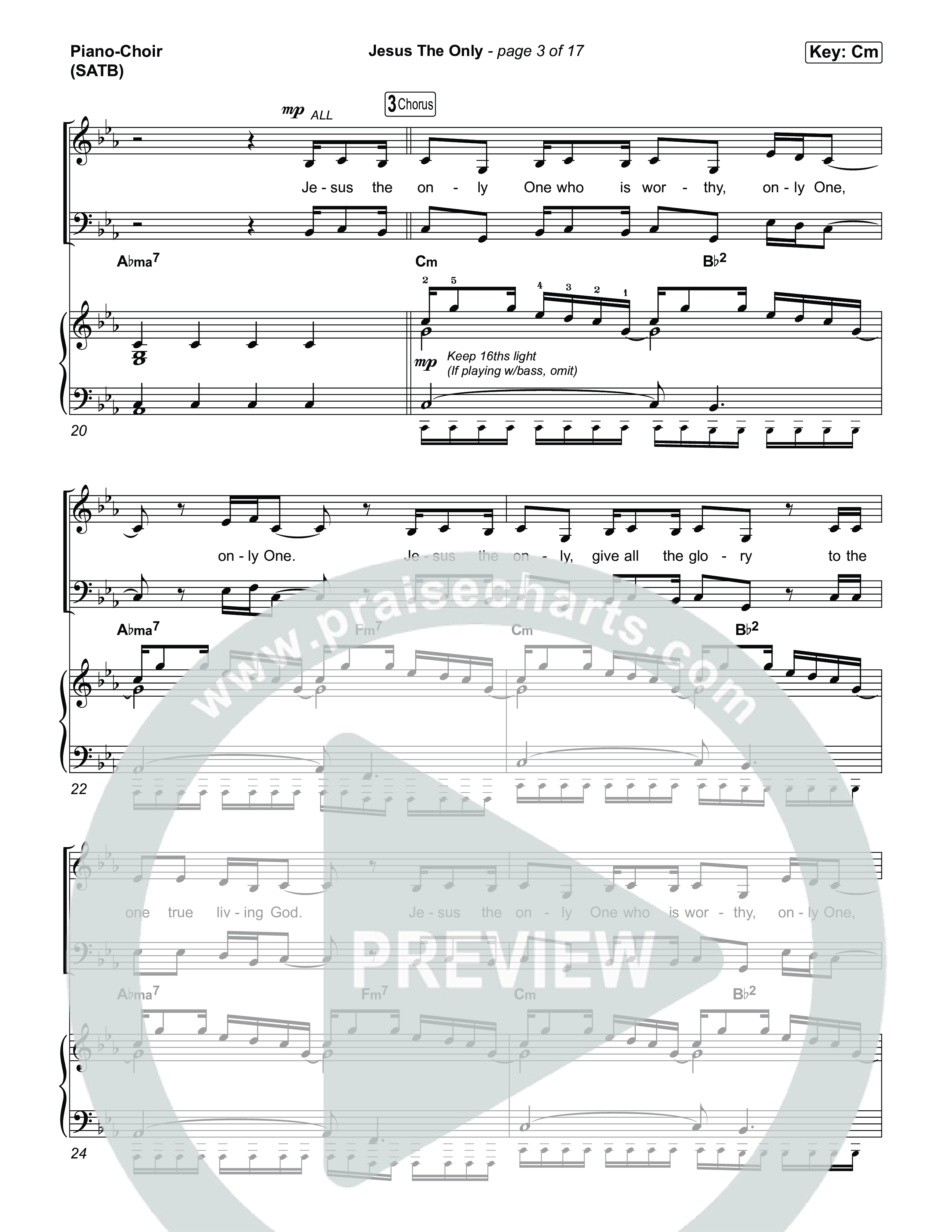 Jesus The Only Piano/Vocal Pack (Tiffany Hudson / Davide Mutendji)