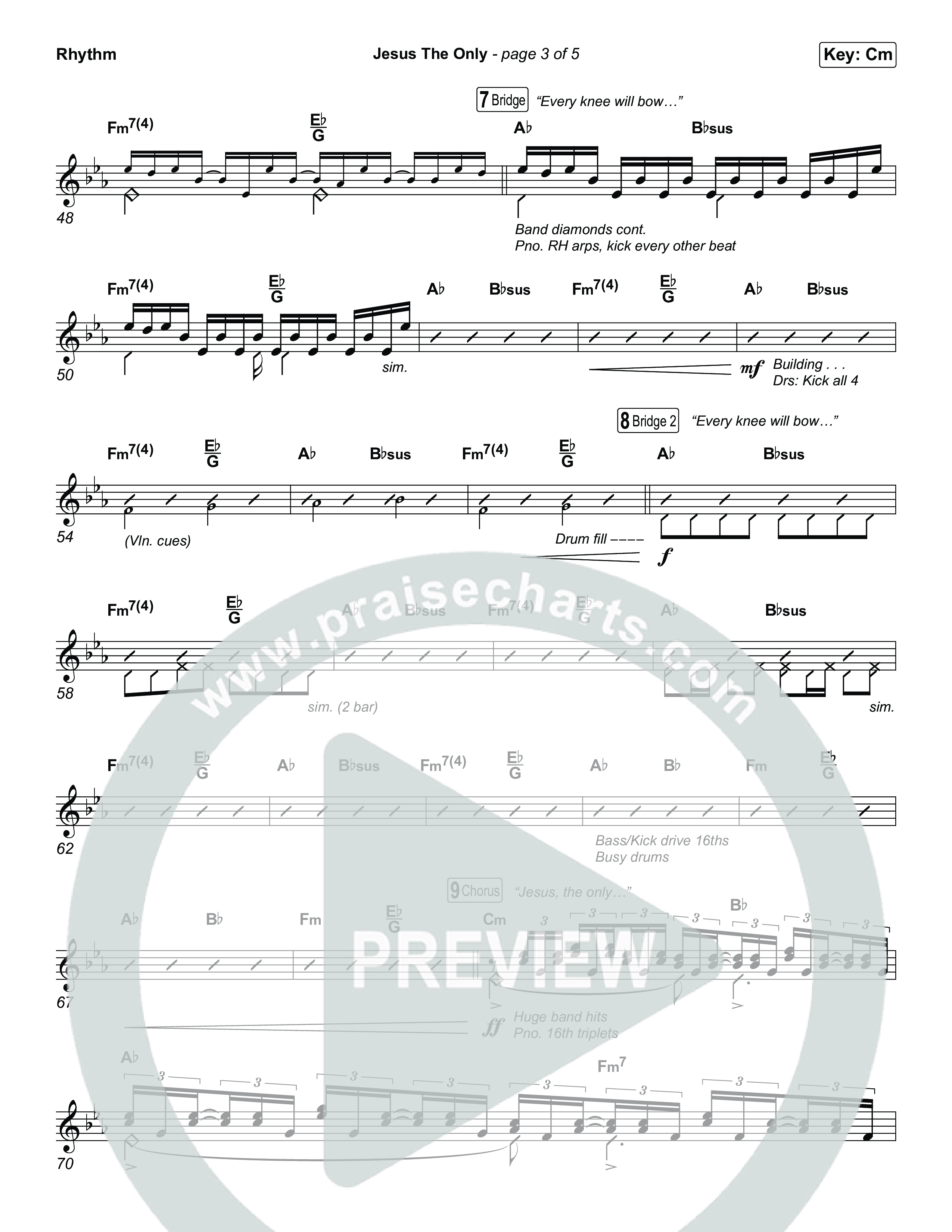 Jesus The Only Rhythm Chart (Tiffany Hudson / Davide Mutendji)