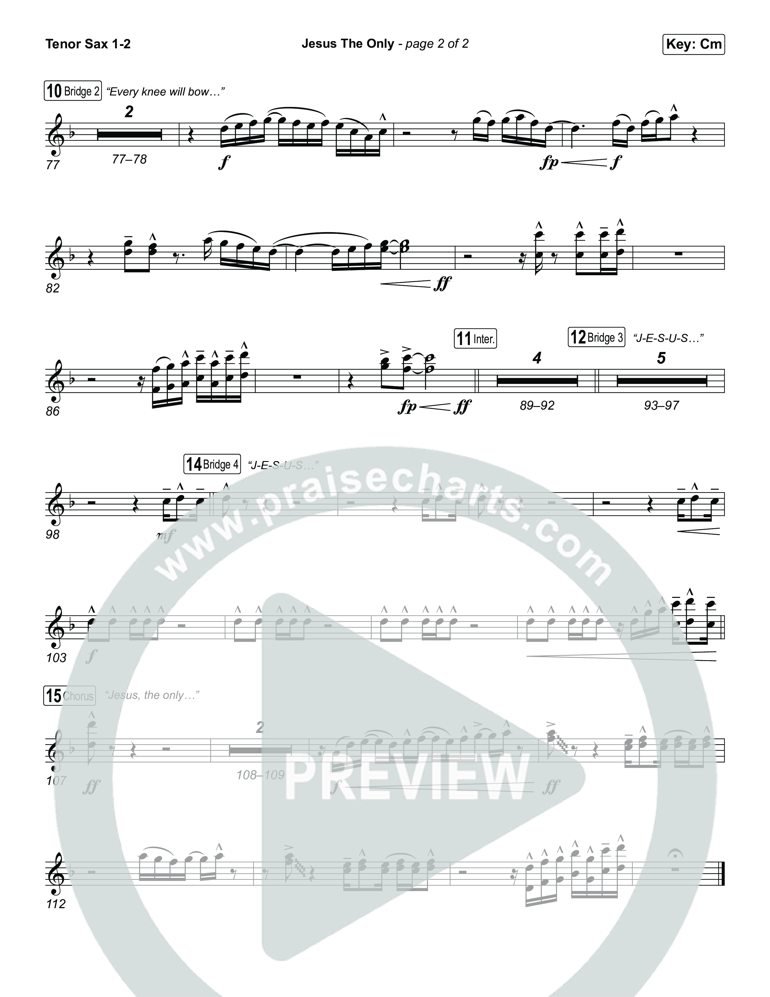 Jesus The Only Tenor Sax 1,2 (Tiffany Hudson / Davide Mutendji)