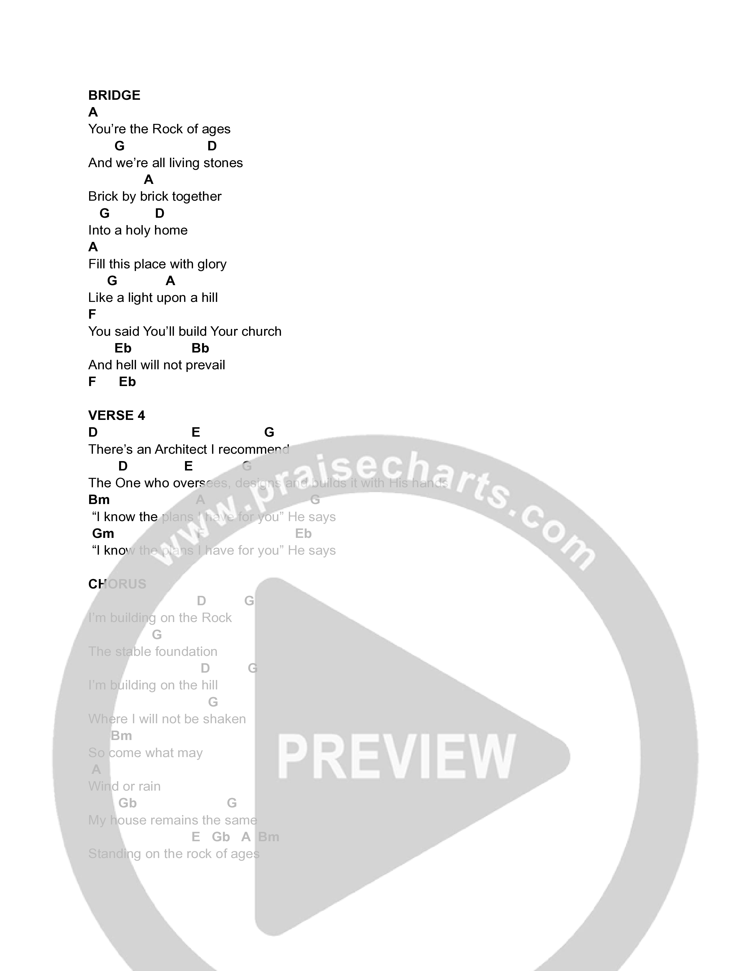 Rock Of Ages Chord Chart (Southland)