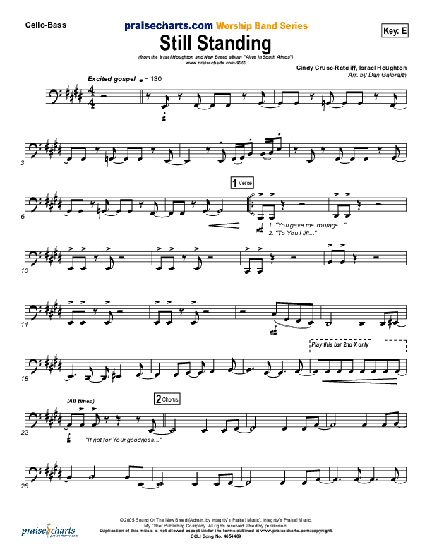 Still Standing Cello/Bass (Israel Houghton)