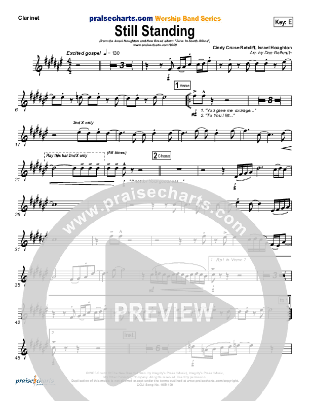 Still Standing Clarinet (Israel Houghton)