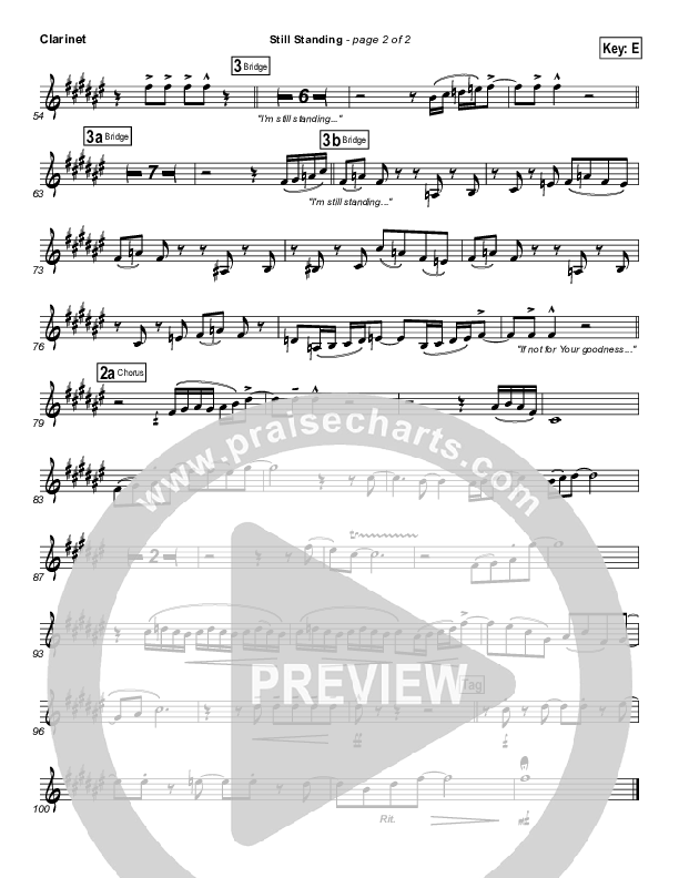 Still Standing Clarinet (Israel Houghton)