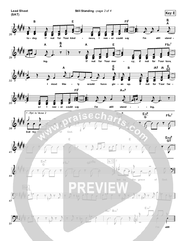 Still Standing Lead Sheet (Israel Houghton)