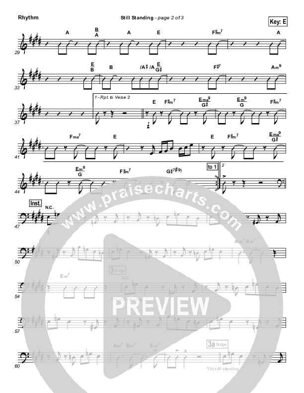 Still Standing Rhythm Chart (Israel Houghton)