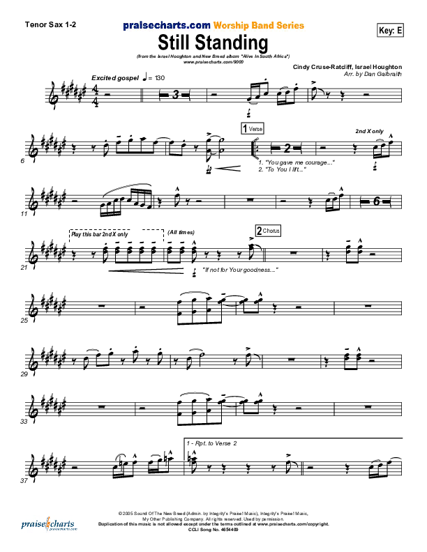 Still Standing Tenor Sax 1/2 (Israel Houghton)