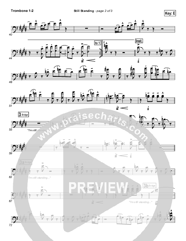 Still Standing Trombone Sheet Music PDF (Israel Houghton) PraiseCharts
