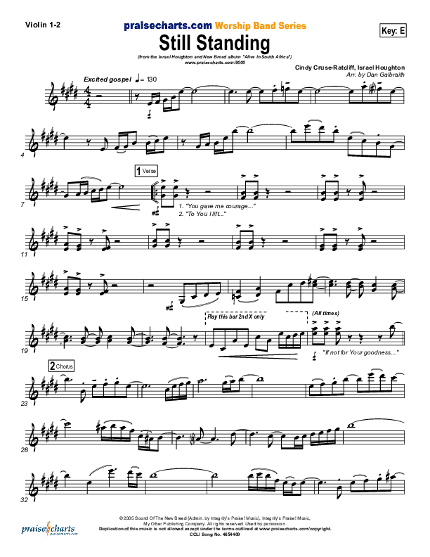 Still Standing Violin 1/2 (Israel Houghton)