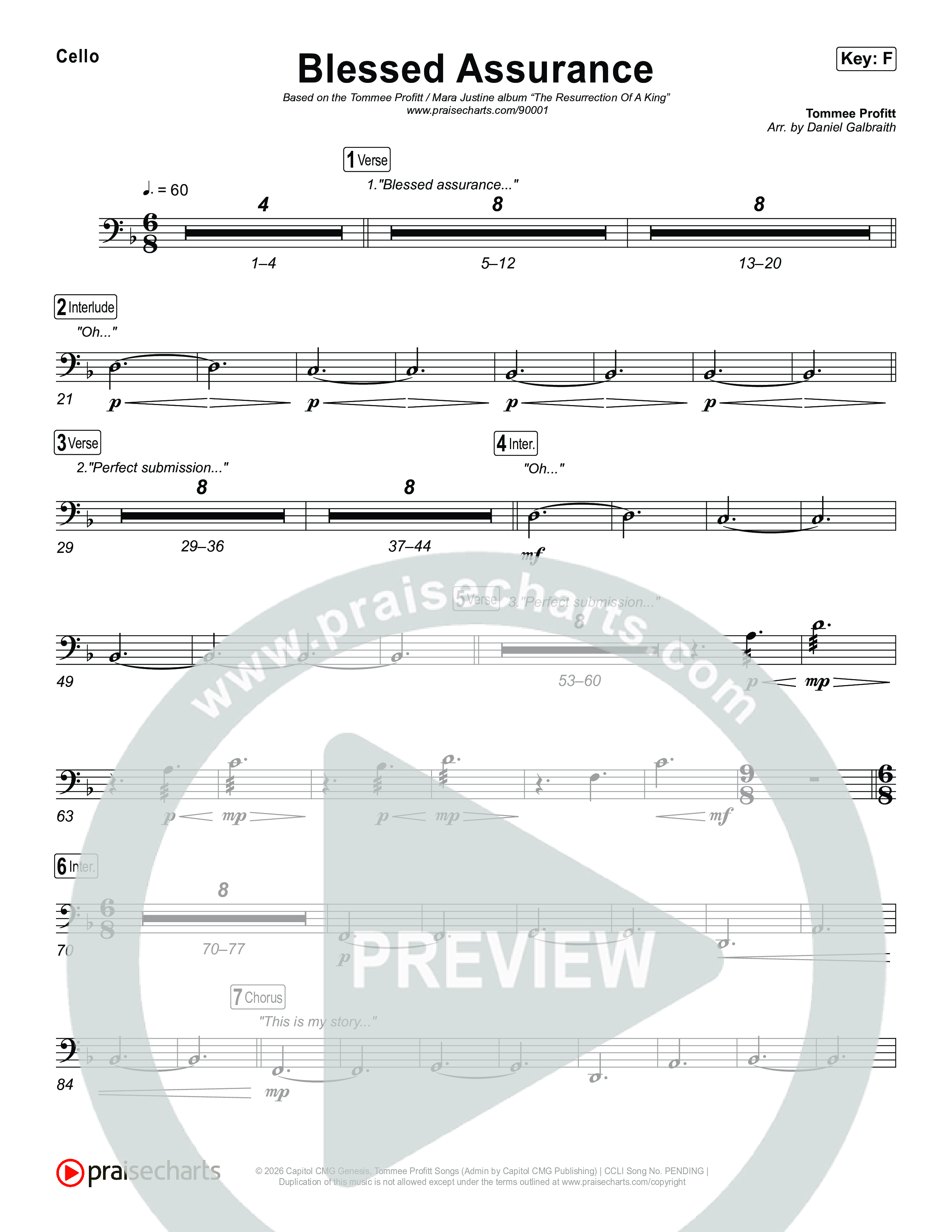 Blessed Assurance Cello (Tommee Profitt)