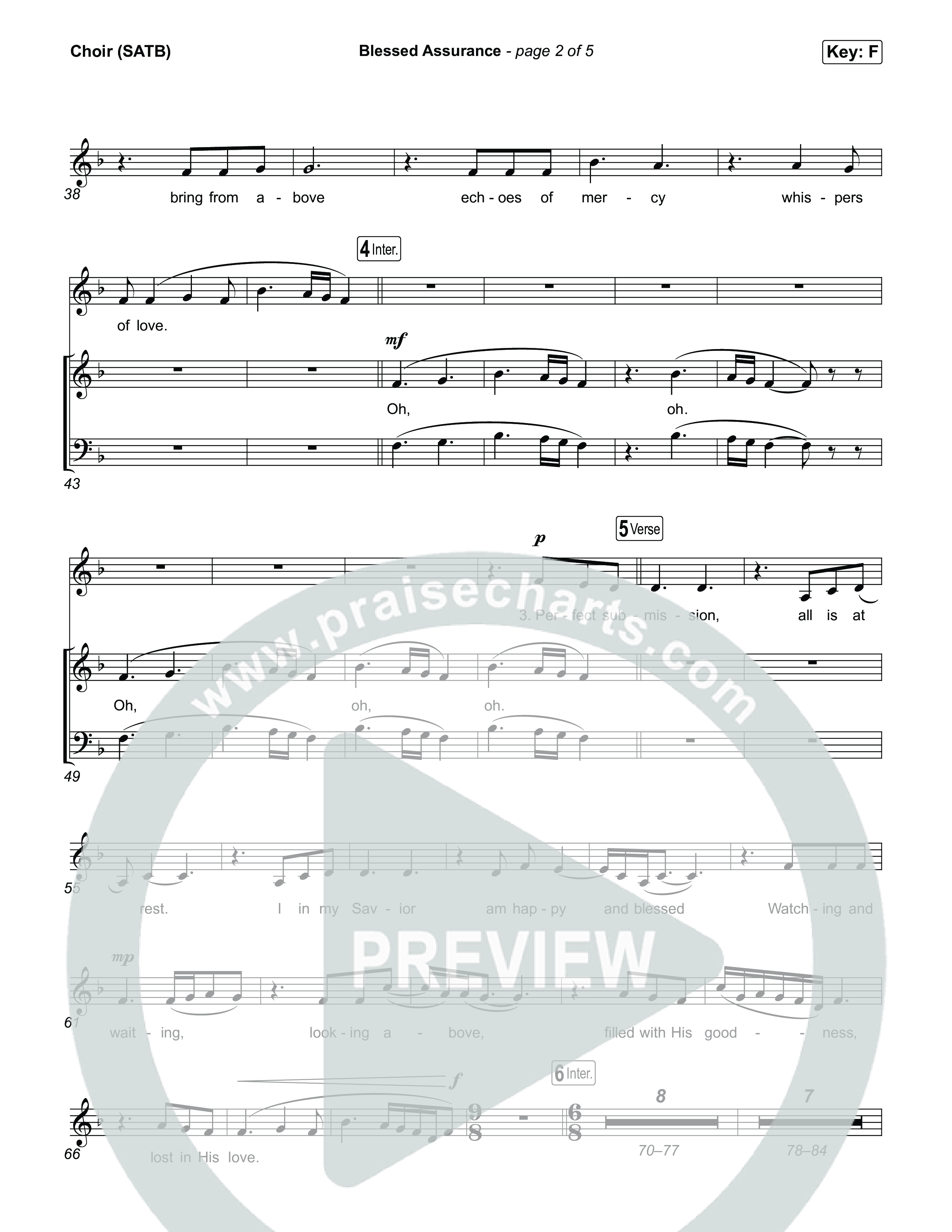 Blessed Assurance Choir Sheet (SATB) (Tommee Profitt)