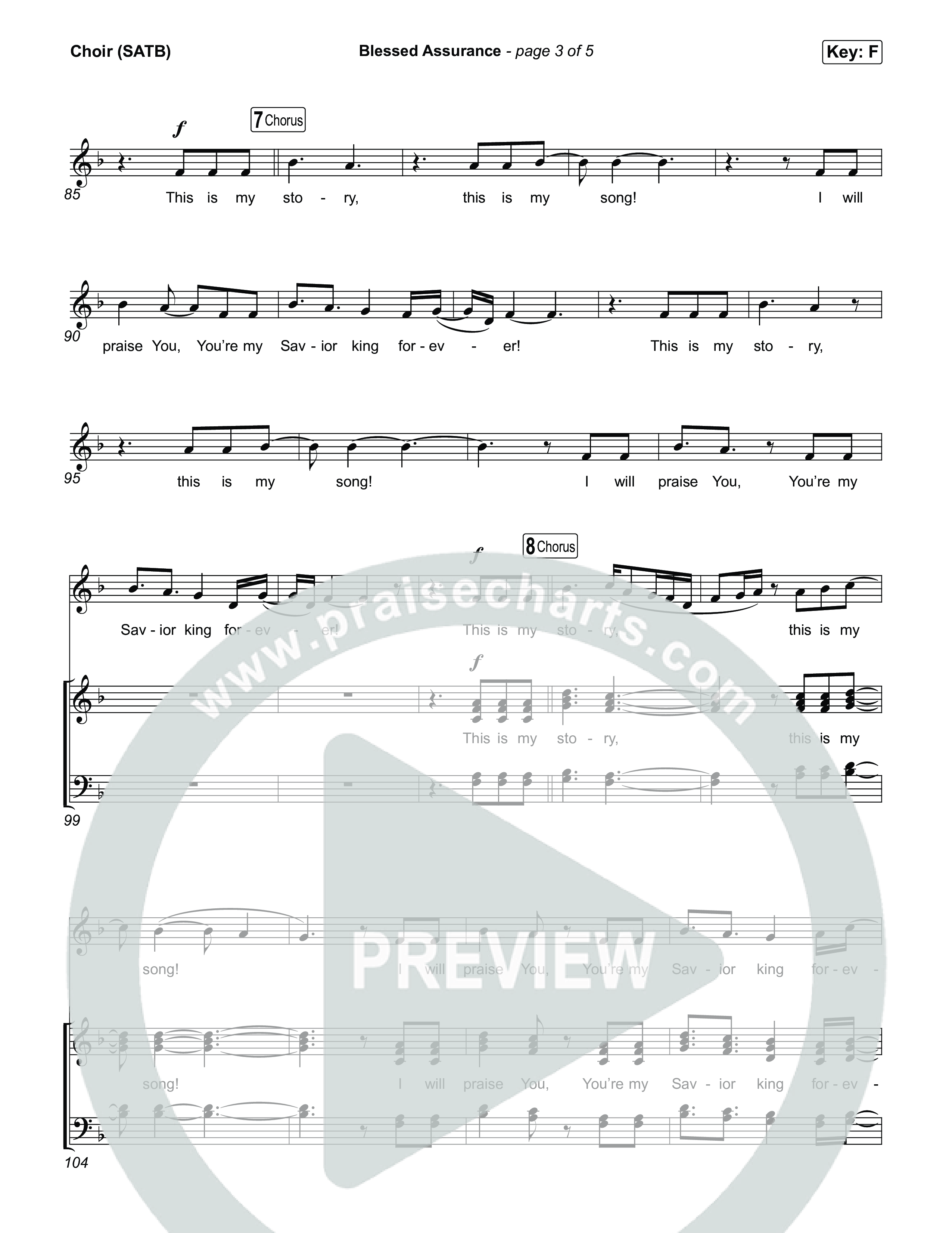 Blessed Assurance Choir Sheet (SATB) (Tommee Profitt)