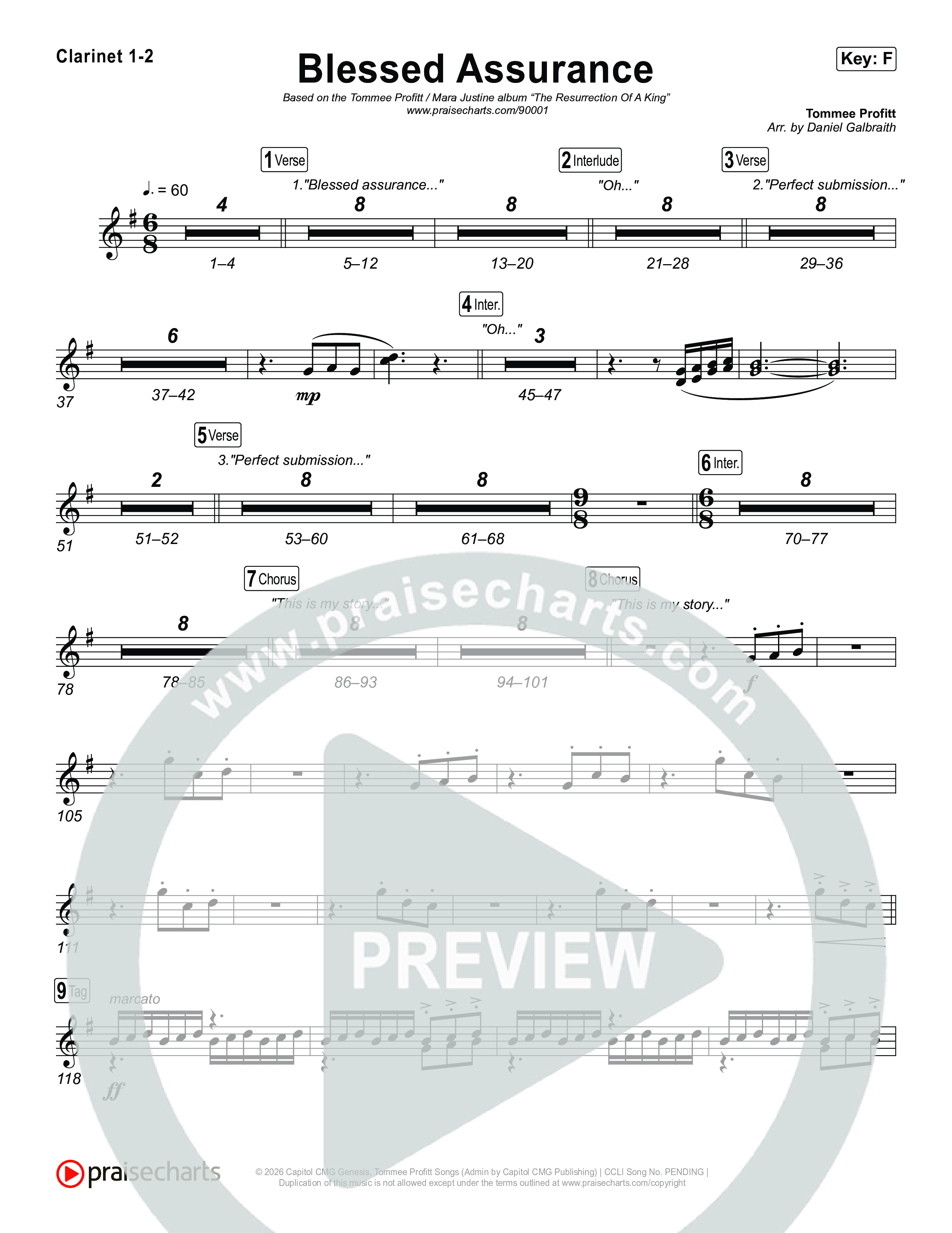 Blessed Assurance Clarinet 1,2 (Tommee Profitt)