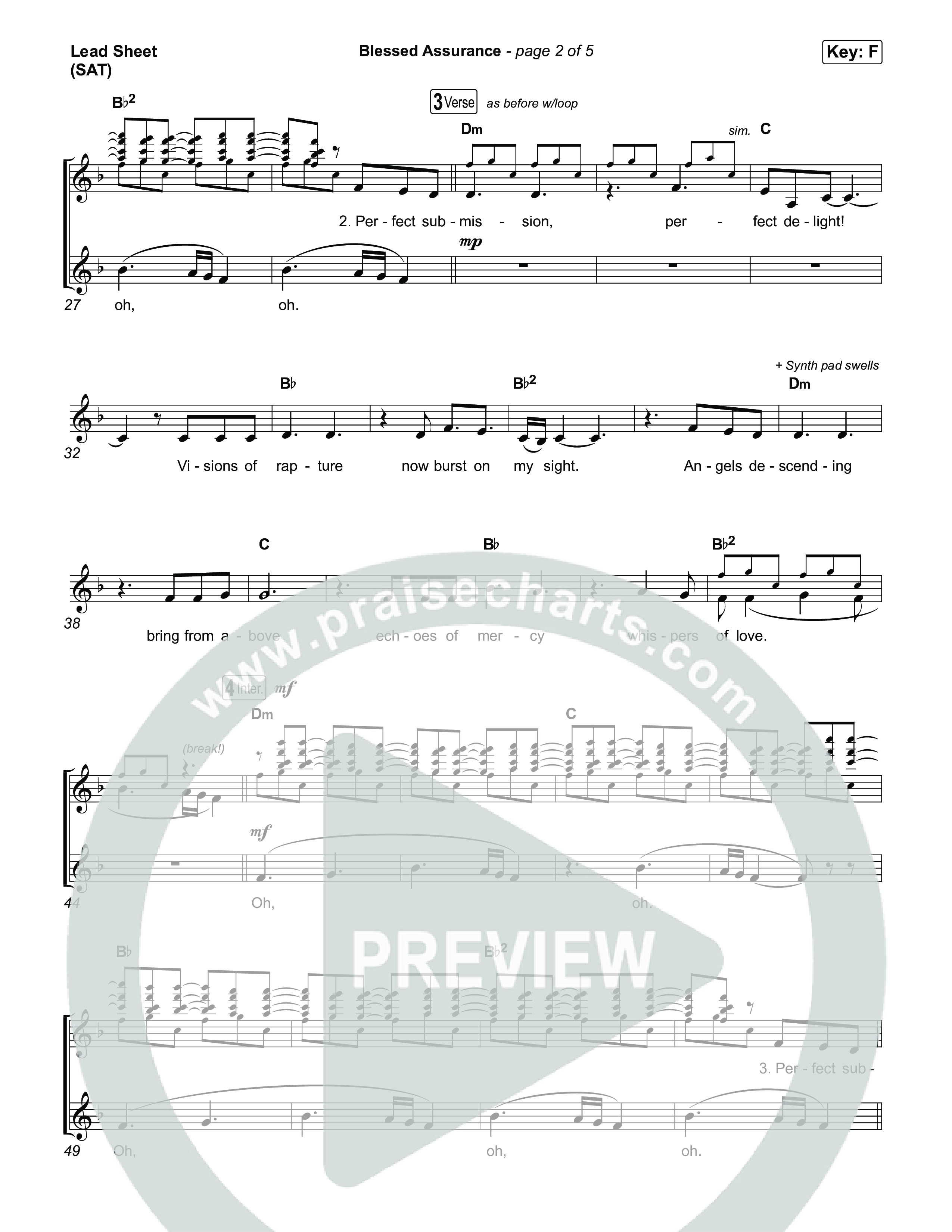 Blessed Assurance Lead Sheet (SAT) (Tommee Profitt)
