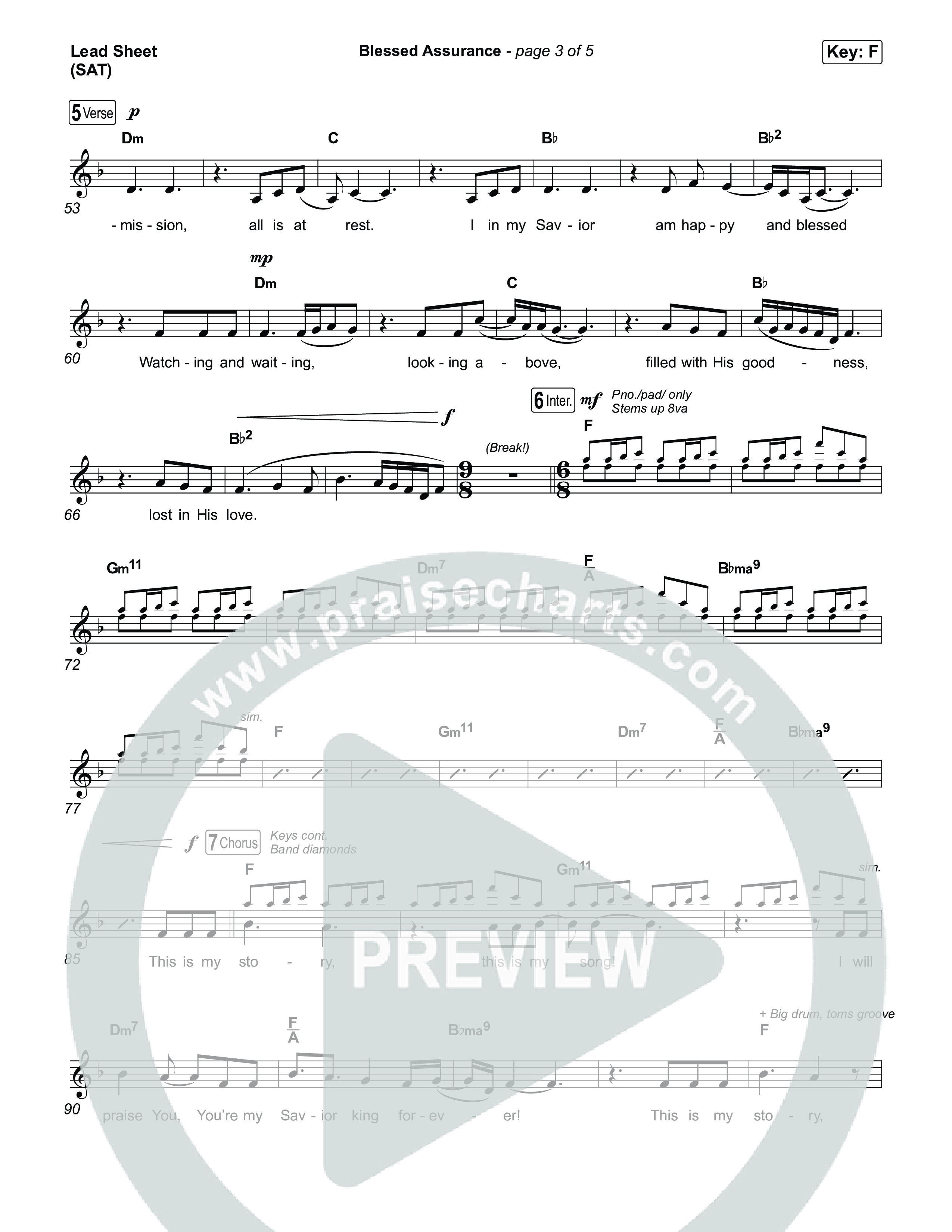 Blessed Assurance Lead Sheet (SAT) (Tommee Profitt)