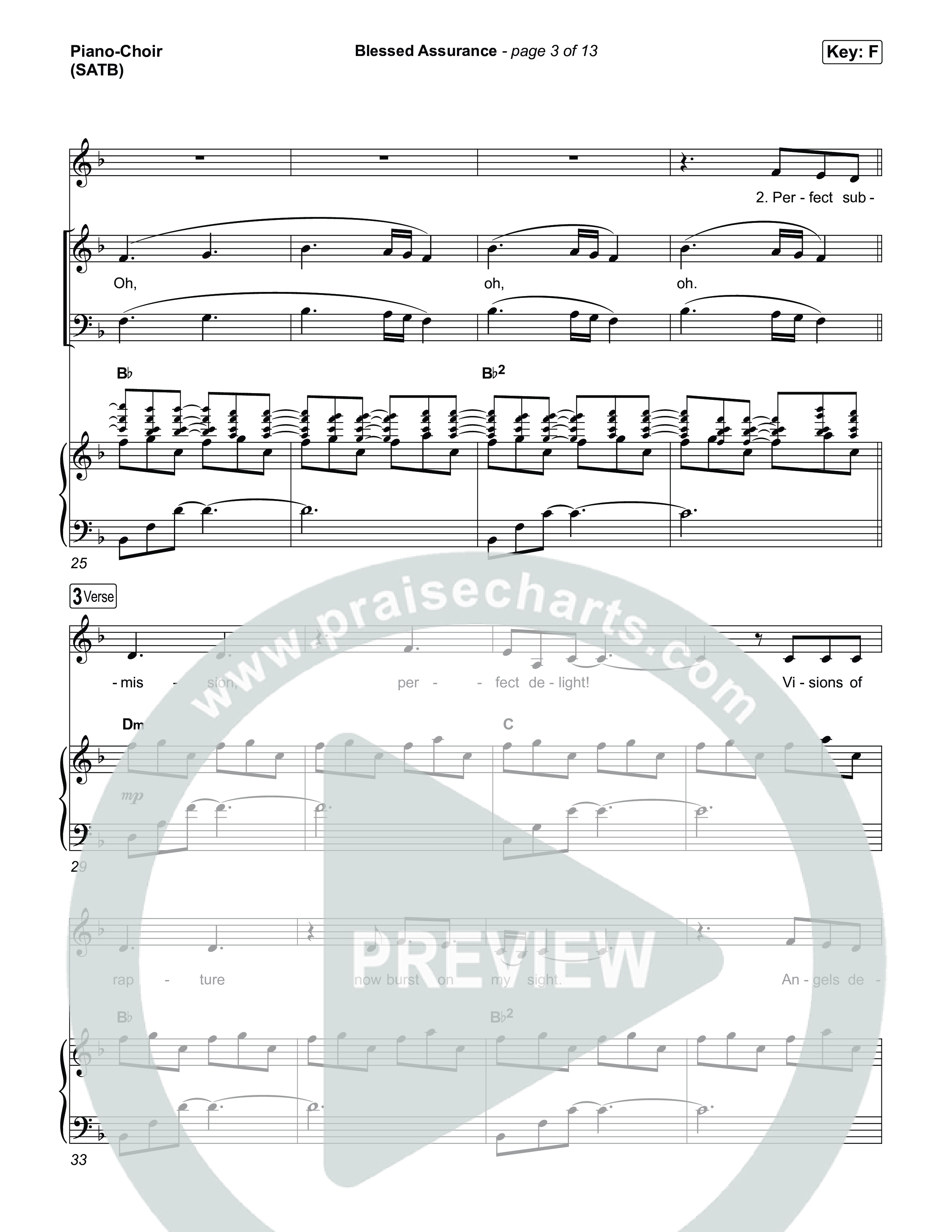 Blessed Assurance Piano/Vocal (SATB) (Tommee Profitt)