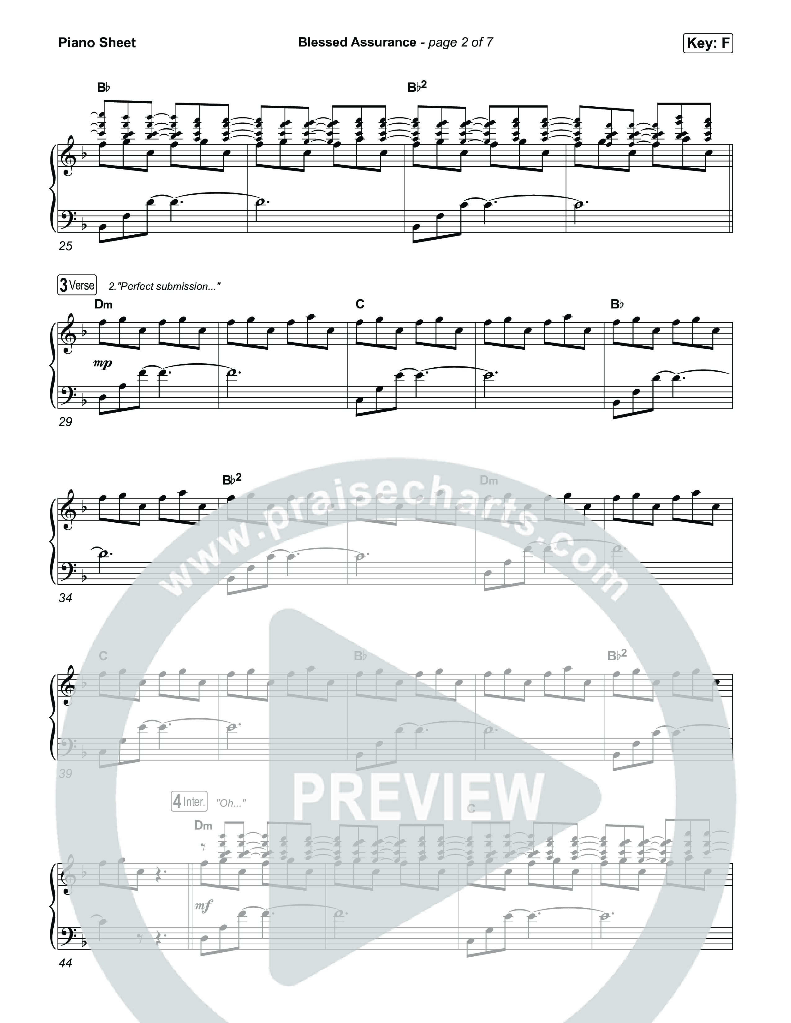 Blessed Assurance Piano Sheet (Tommee Profitt)
