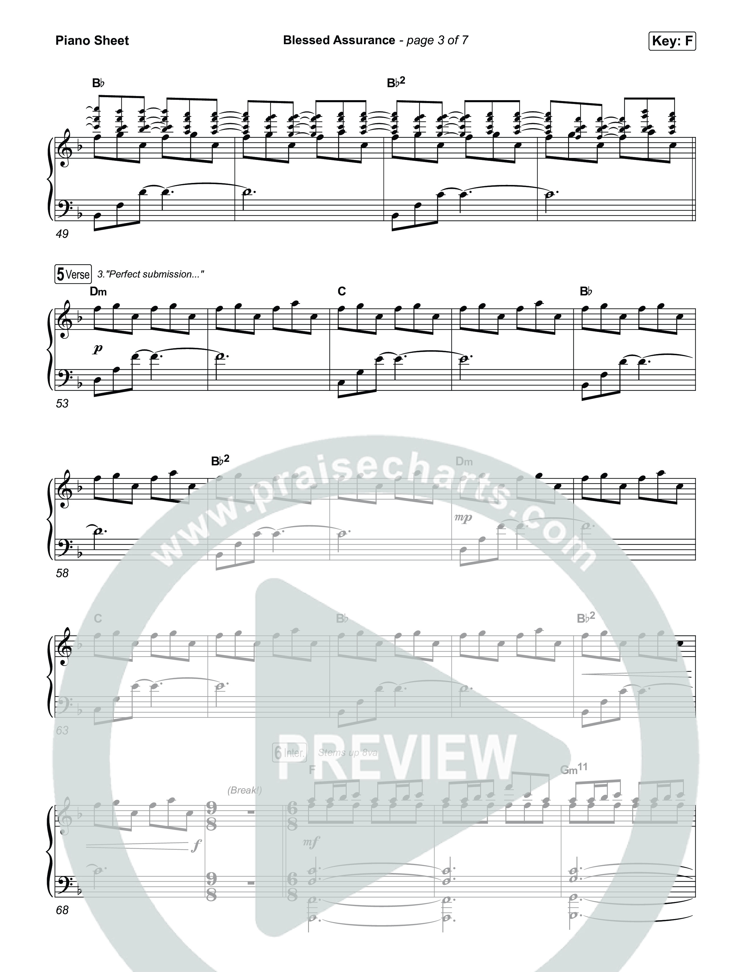 Blessed Assurance Piano Sheet (Tommee Profitt)