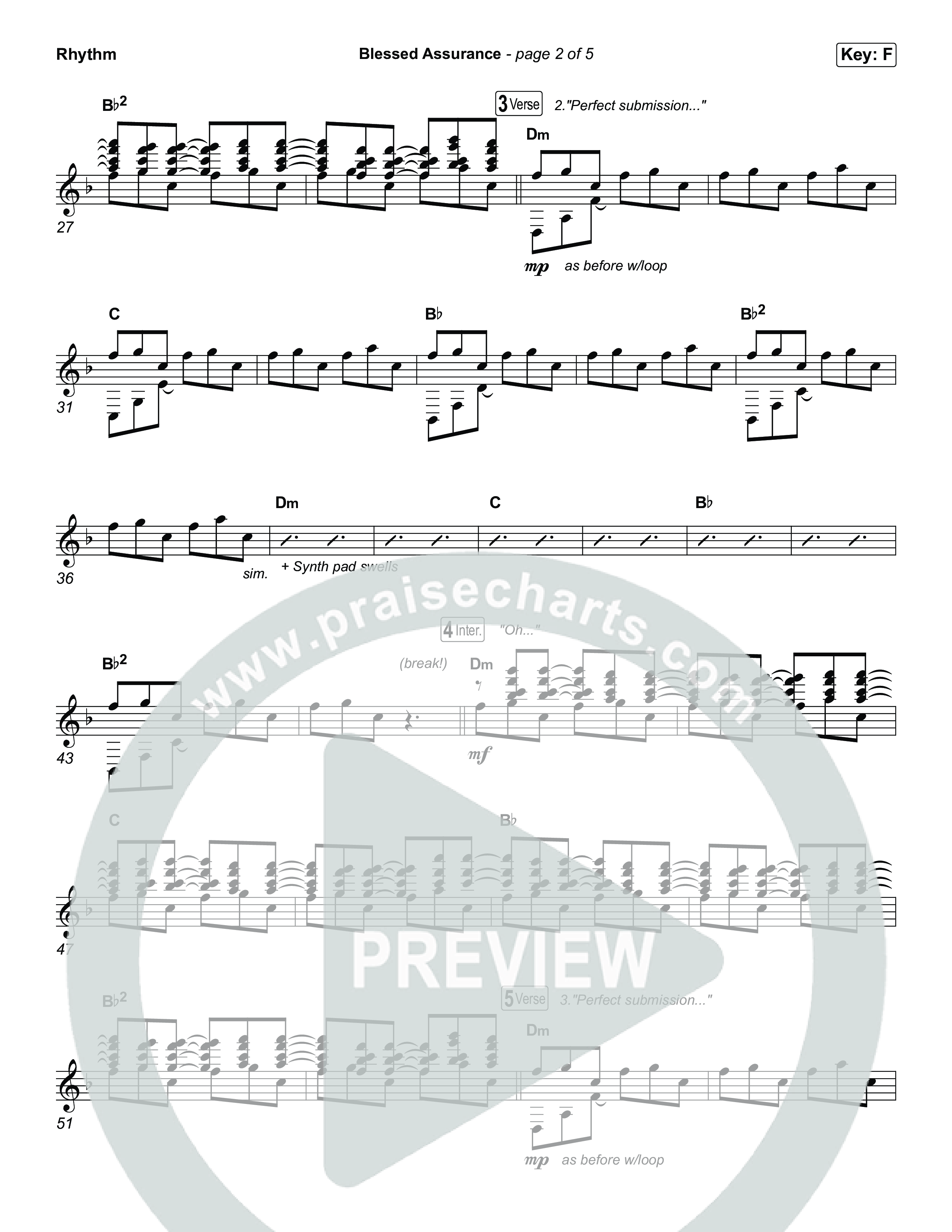 Blessed Assurance Rhythm Chart (Tommee Profitt)