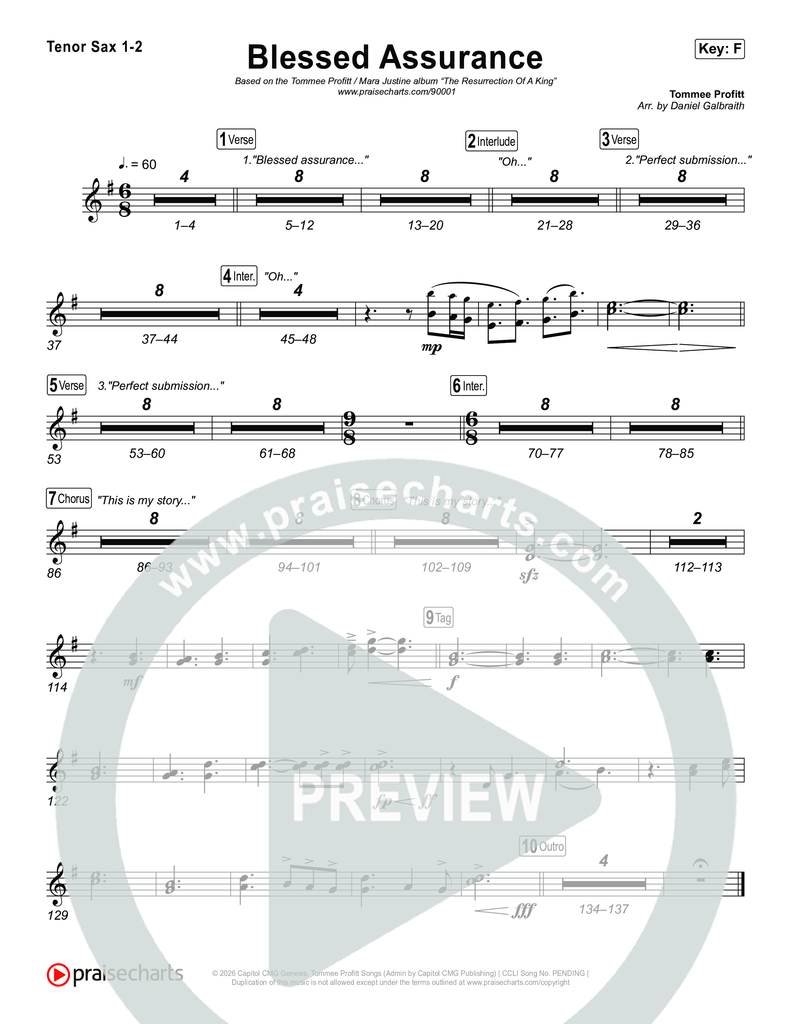 Blessed Assurance Sax Pack (Tommee Profitt)