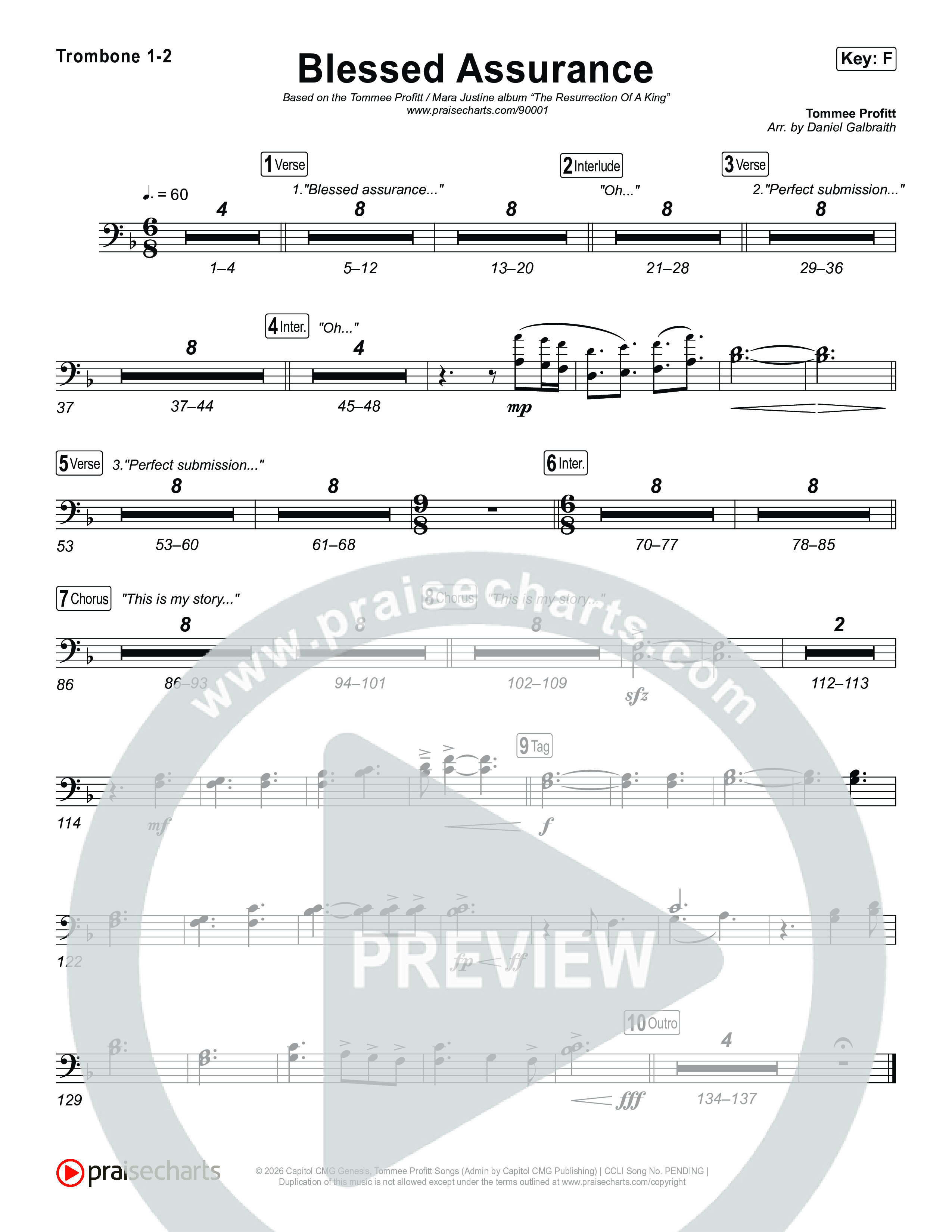 Blessed Assurance Trombone 1,2 (Tommee Profitt)