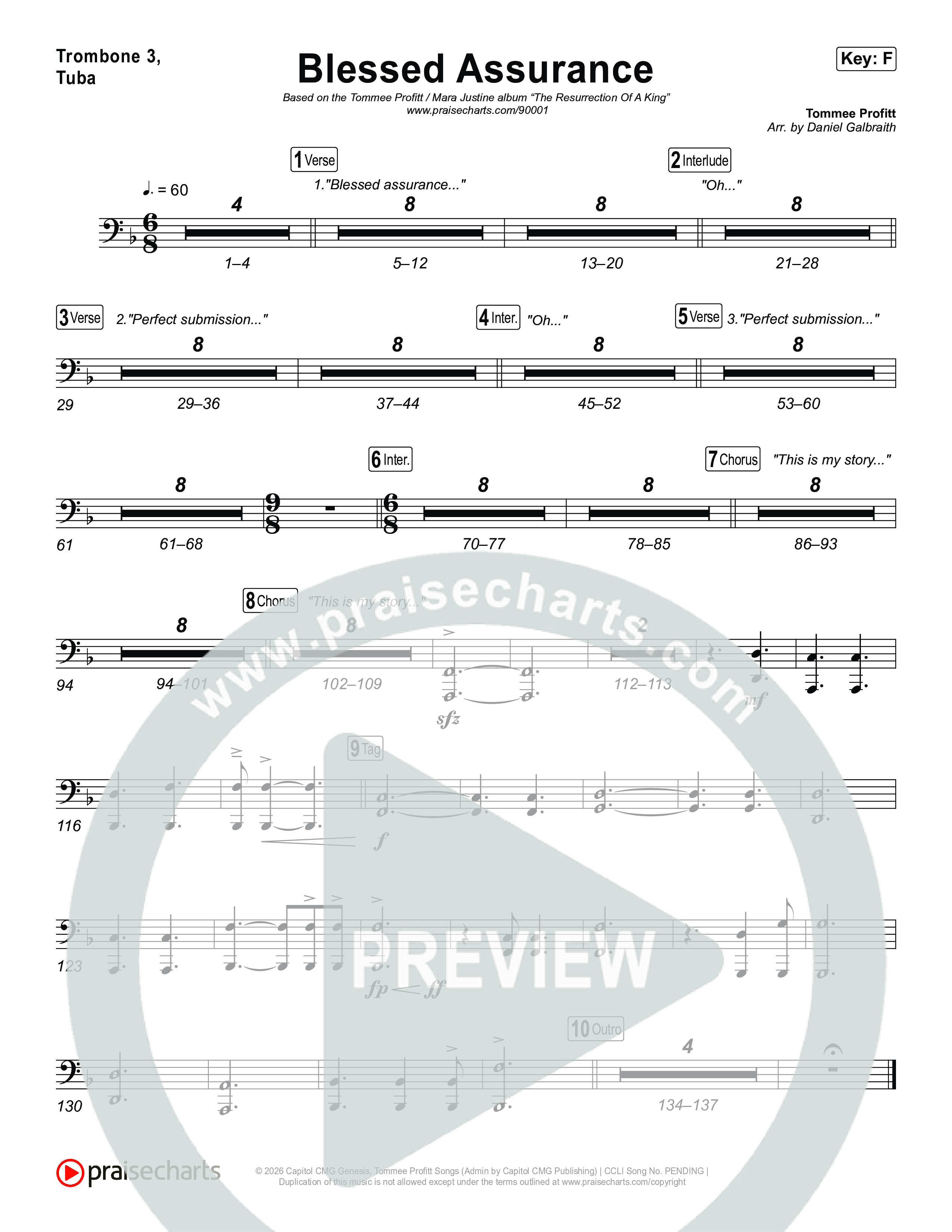 Blessed Assurance Trombone 1,2 (Tommee Profitt)