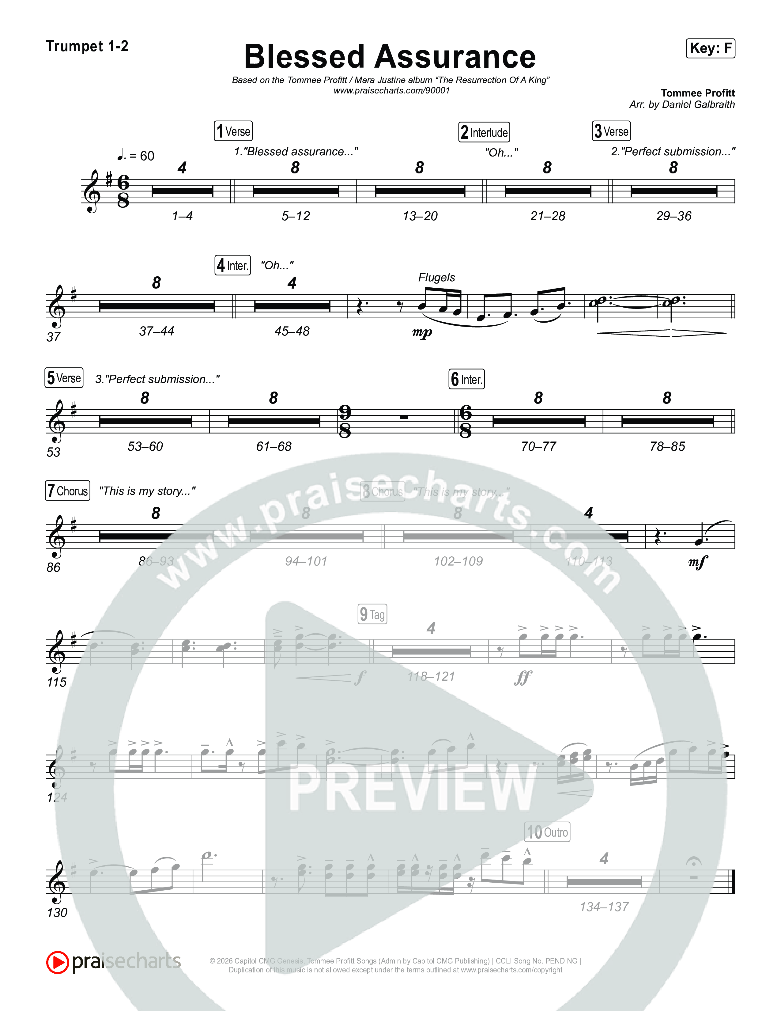 Blessed Assurance Trumpet 1,2 (Tommee Profitt)