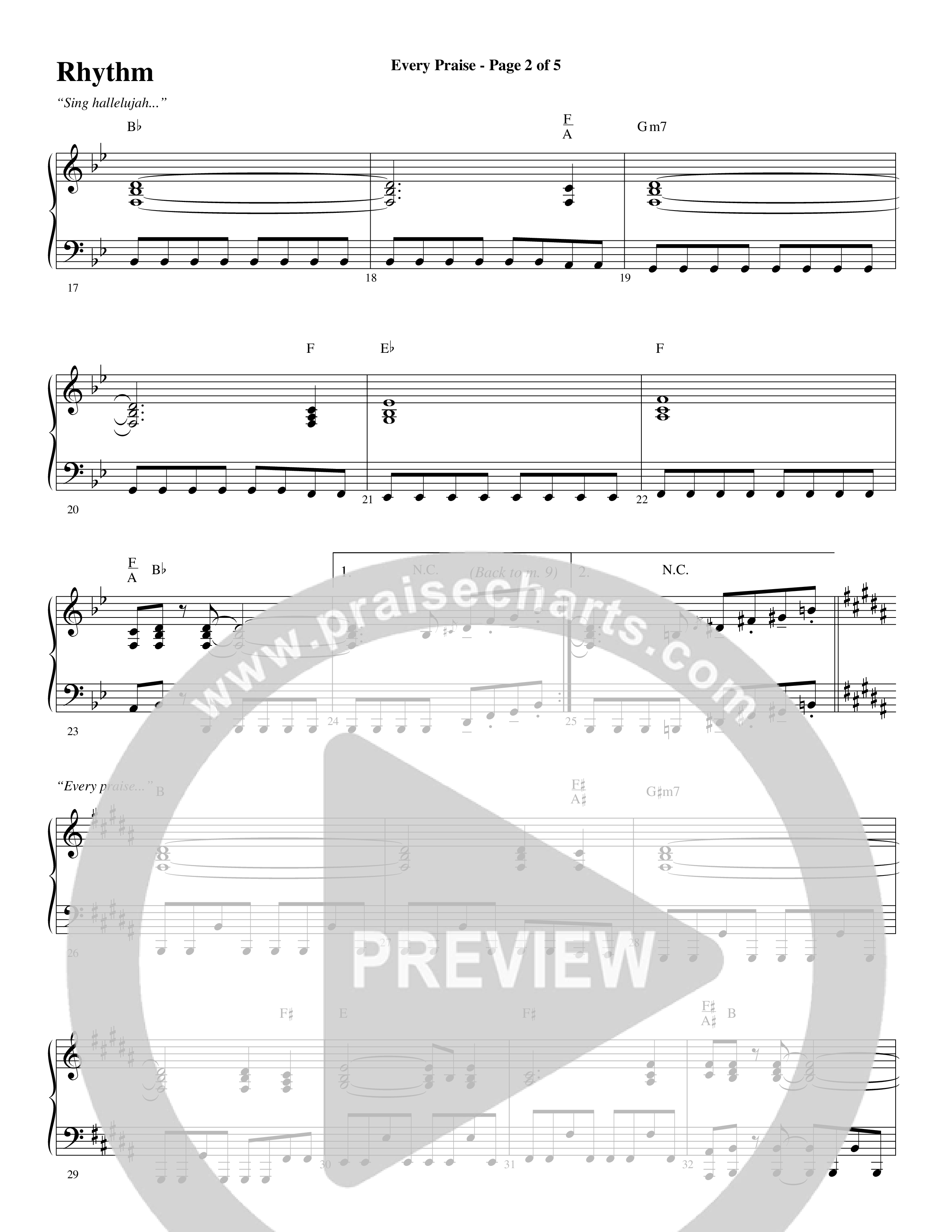 Every Praise (Choral Anthem SATB) Rhythm Chart (Word Music Choral / Arr. Dave Williamson)