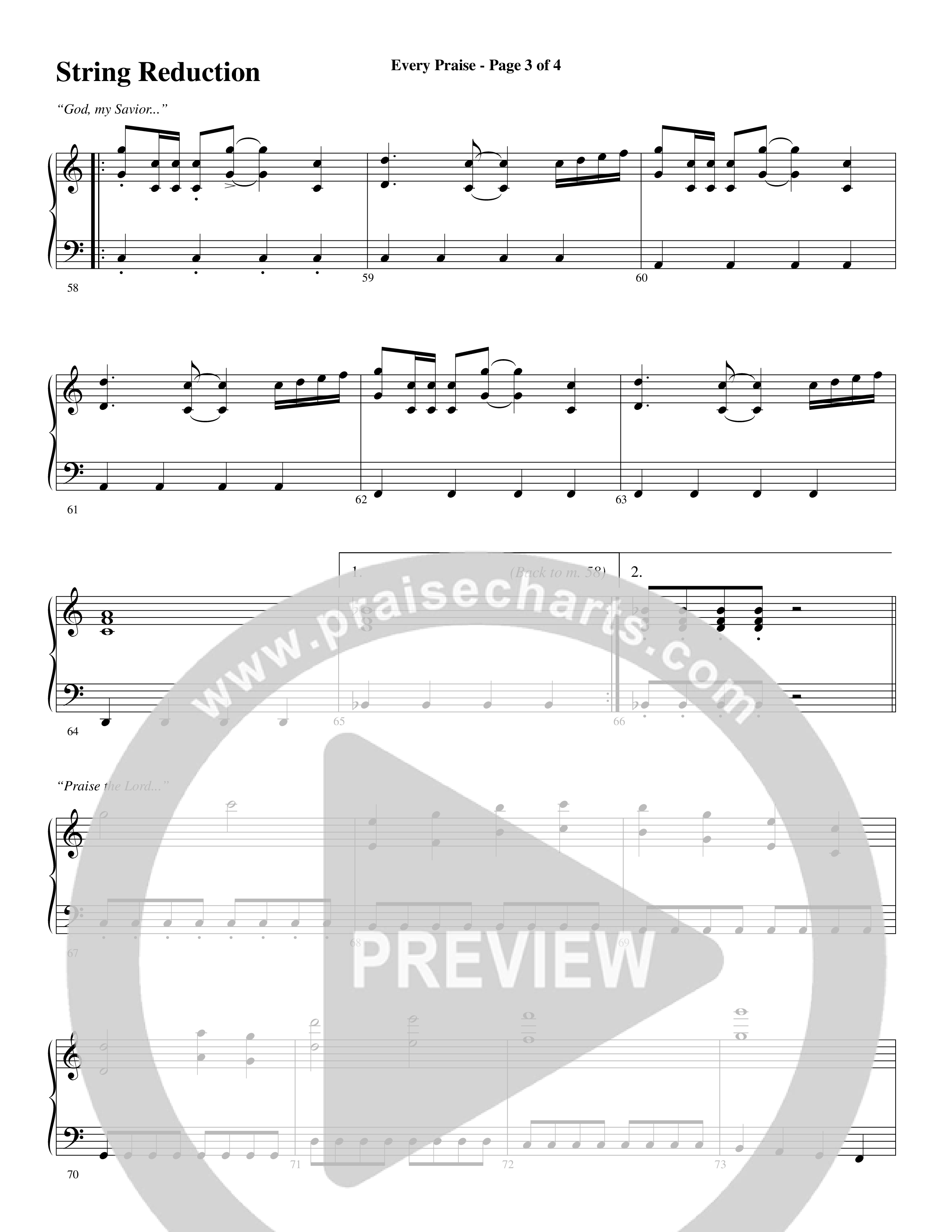 Every Praise (Choral Anthem SATB) String Reduction (Word Music Choral / Arr. Dave Williamson)