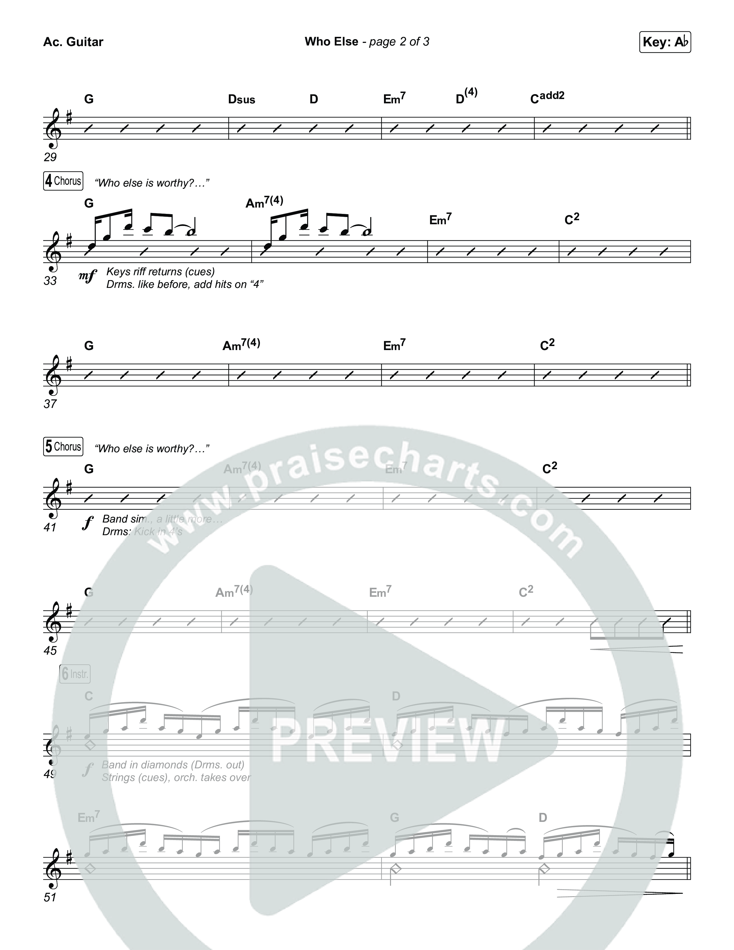 Who Else (Choral/SATB) Acoustic Guitar (Brooke Voland / Arr. Travis Cottrell / Orch. Mason Brown)
