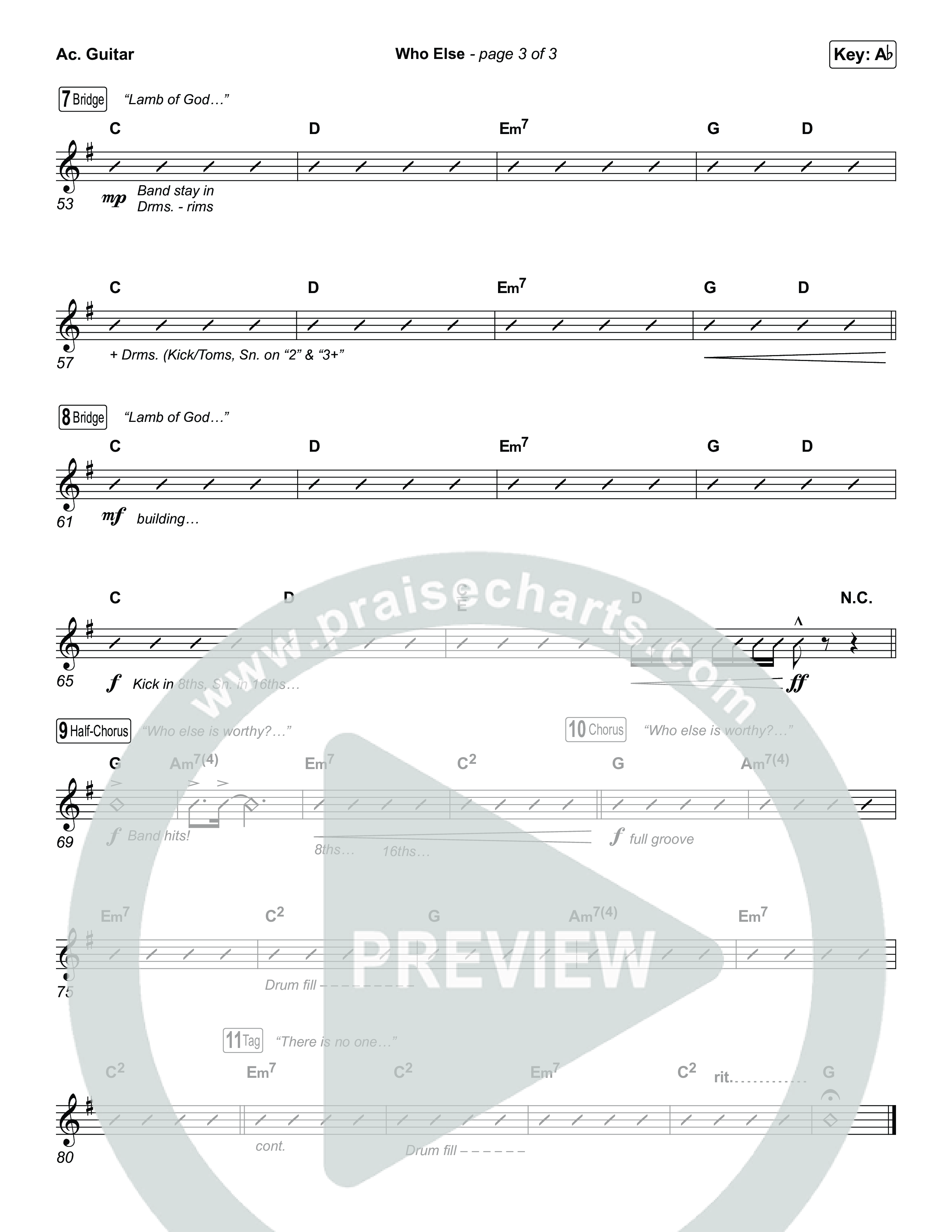 Who Else (Choral/SATB) Acoustic Guitar (Brooke Voland / Arr. Travis Cottrell / Orch. Mason Brown)